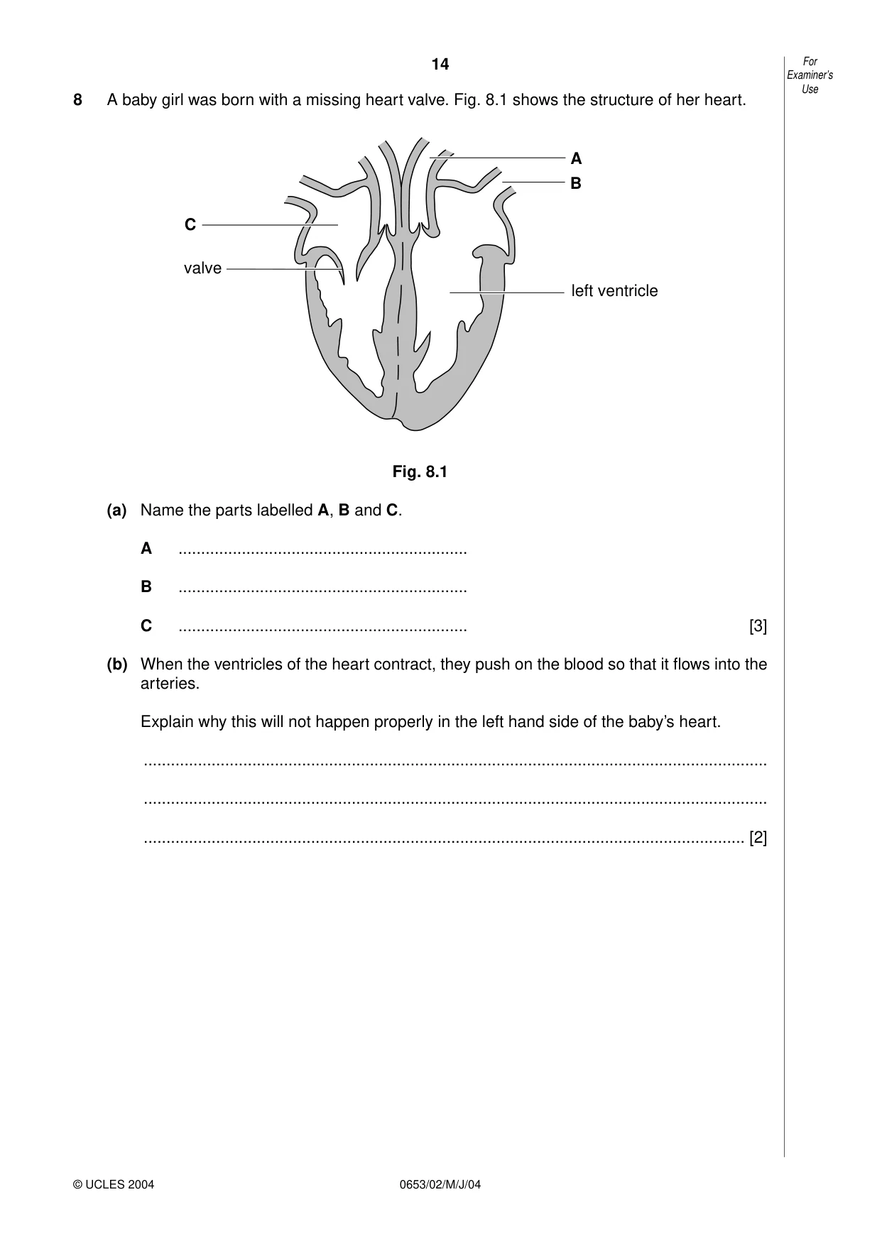 Cambridge IGCSE Science - Combined 0653 2004 May/June Paper 2 · Variant 1 question paper, page 14 of 20
