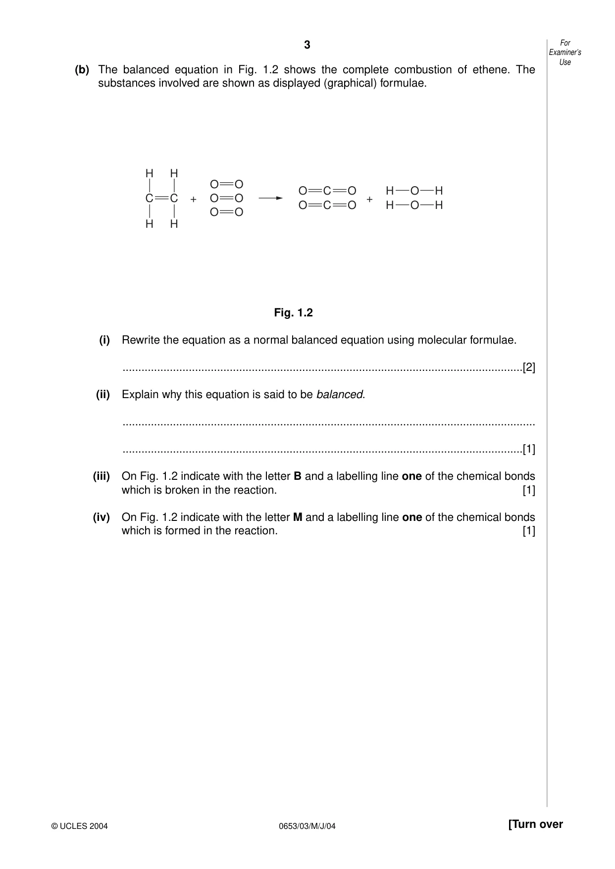 Cambridge IGCSE Science - Combined 0653 2004 May/June Paper 3 · Variant 1 question paper, page 3 of 20