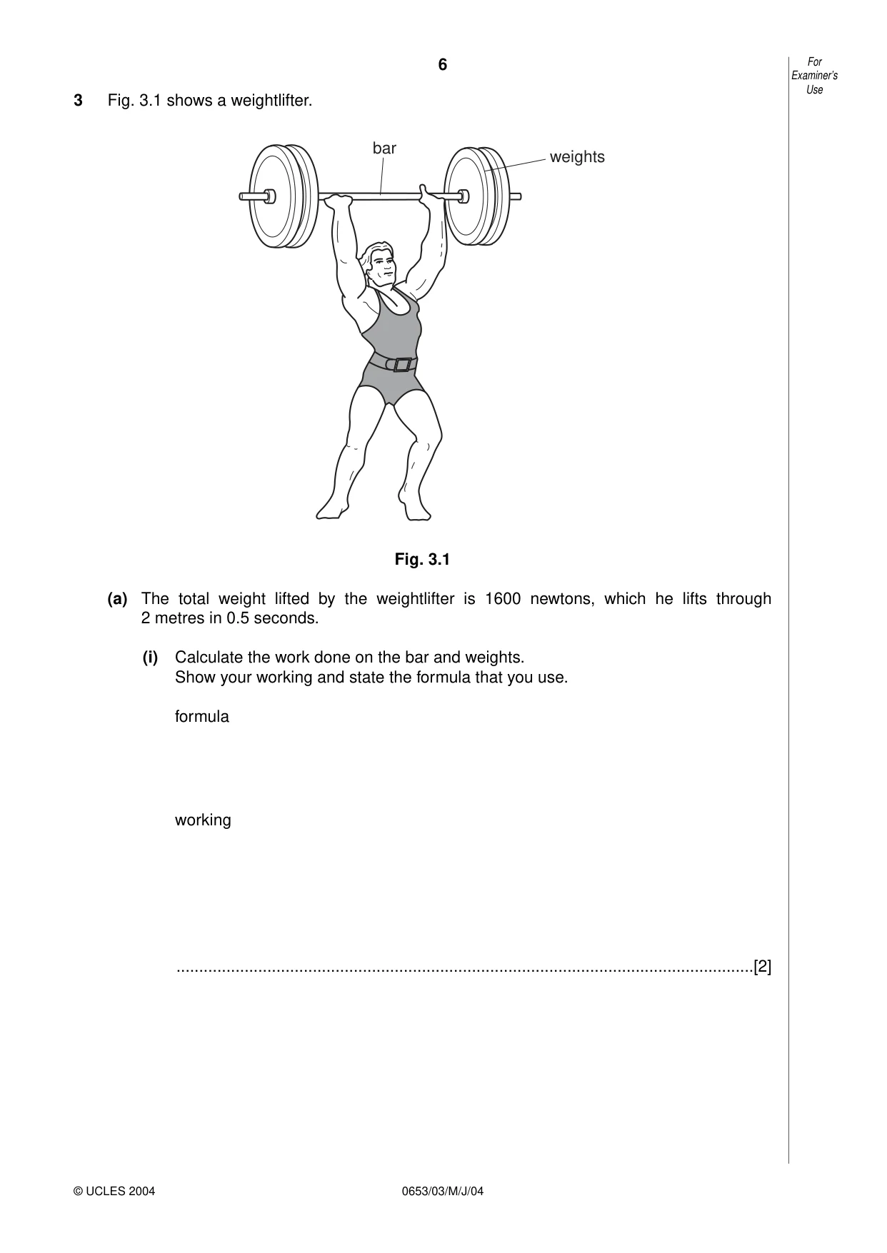 Cambridge IGCSE Science - Combined 0653 2004 May/June Paper 3 · Variant 1 question paper, page 6 of 20