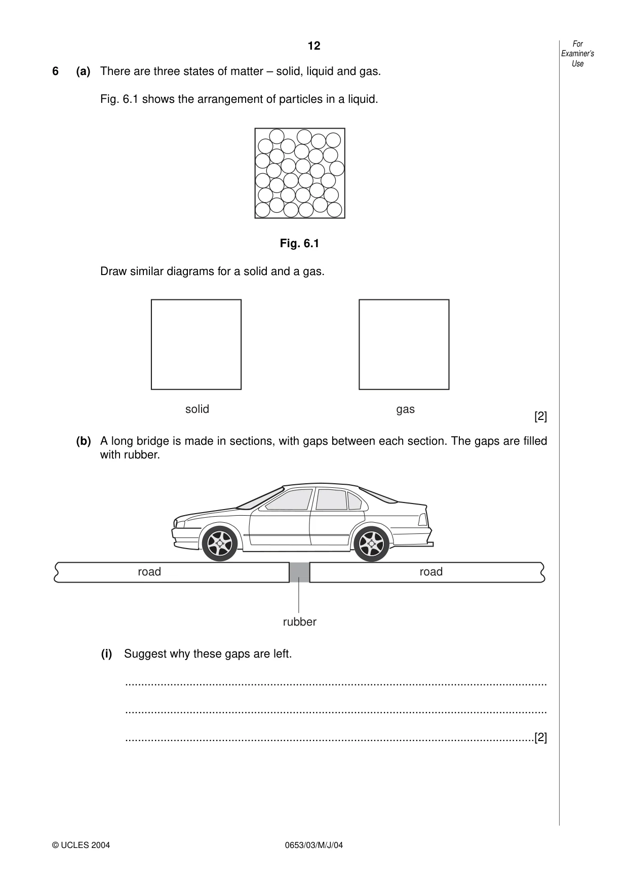 Cambridge IGCSE Science - Combined 0653 2004 May/June Paper 3 · Variant 1 question paper, page 12 of 20