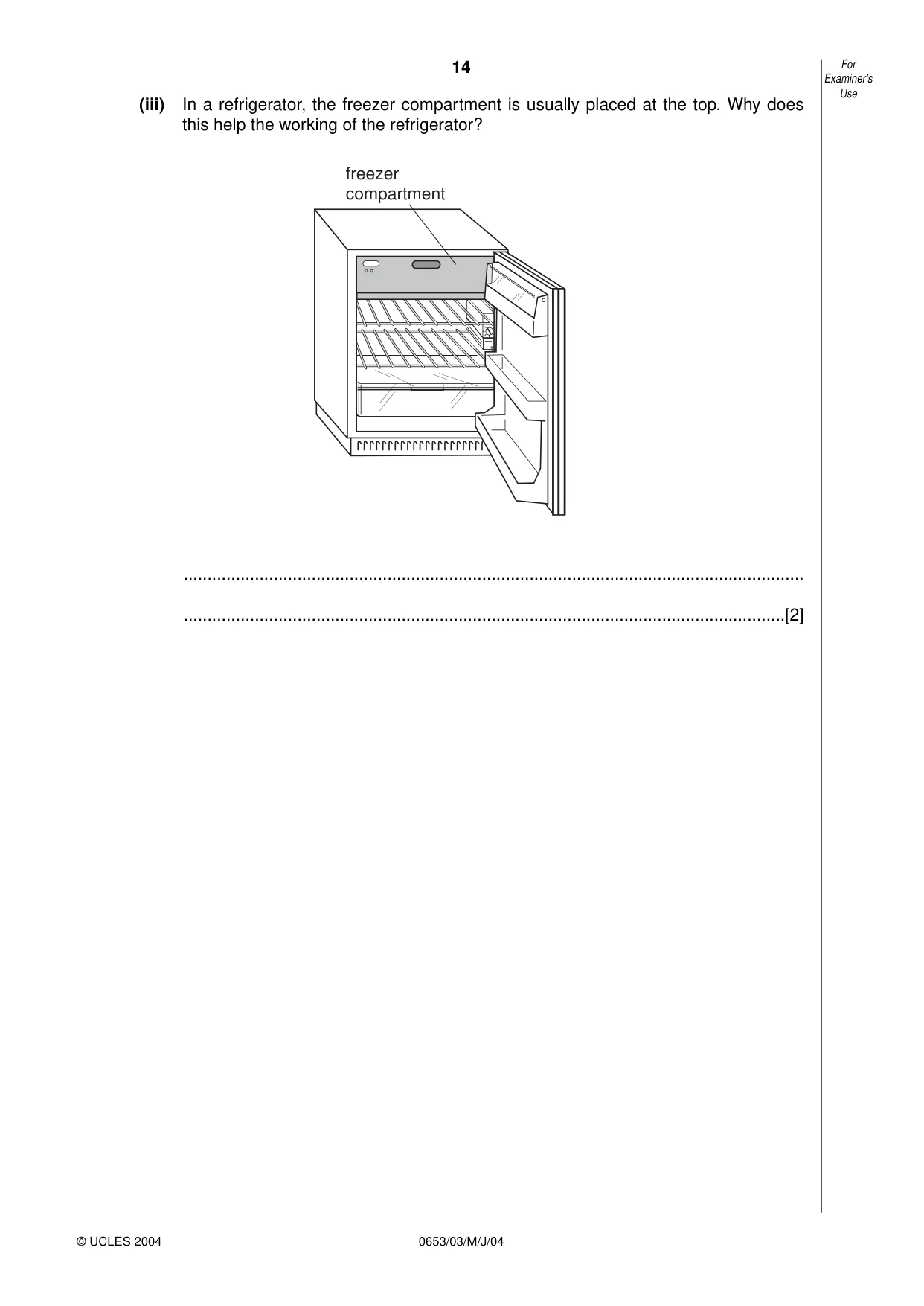 Cambridge IGCSE Science - Combined 0653 2004 May/June Paper 3 · Variant 1 question paper, page 14 of 20