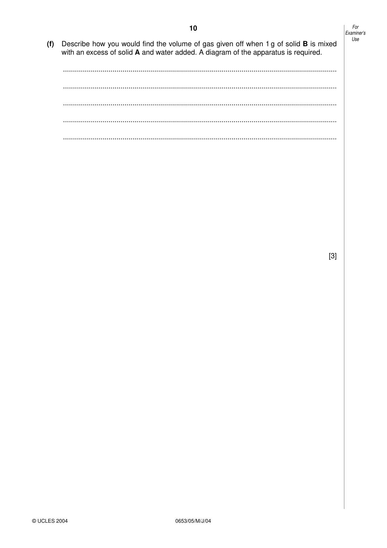 Cambridge IGCSE Science - Combined 0653 2004 May/June Paper 5 · Variant 1 question paper, page 10 of 12
