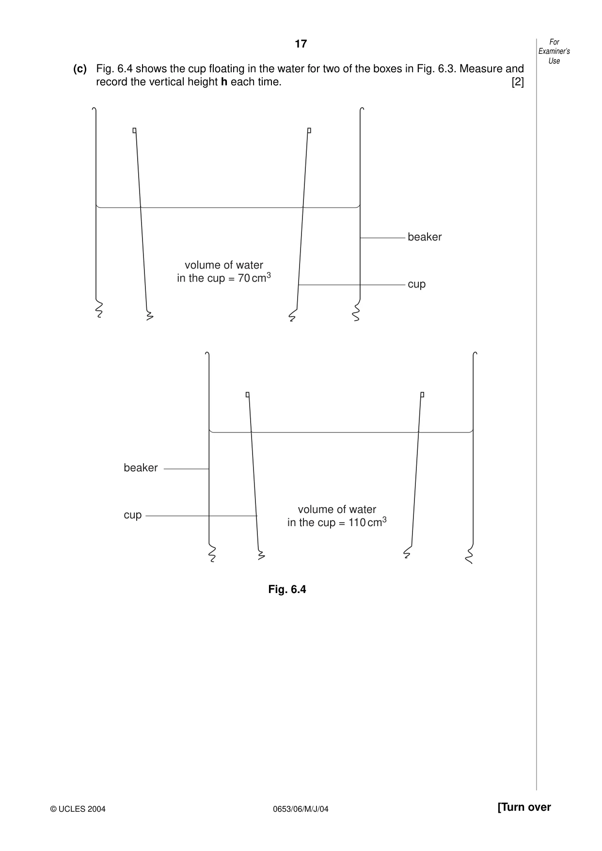 Cambridge IGCSE Science - Combined 0653 2004 May/June Paper 6 · Variant 1 question paper, page 17 of 20
