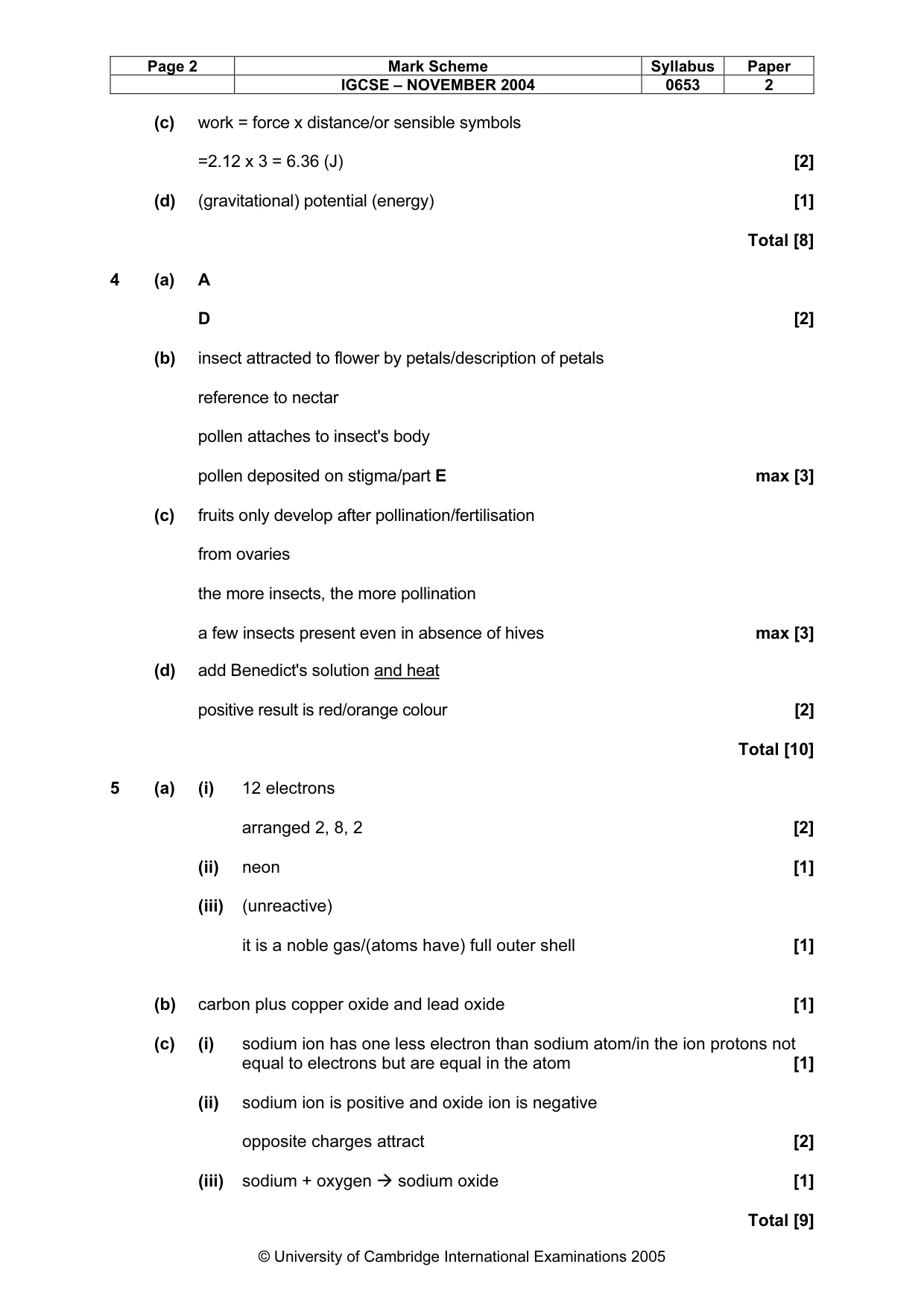 Mark scheme, page 5 of 7