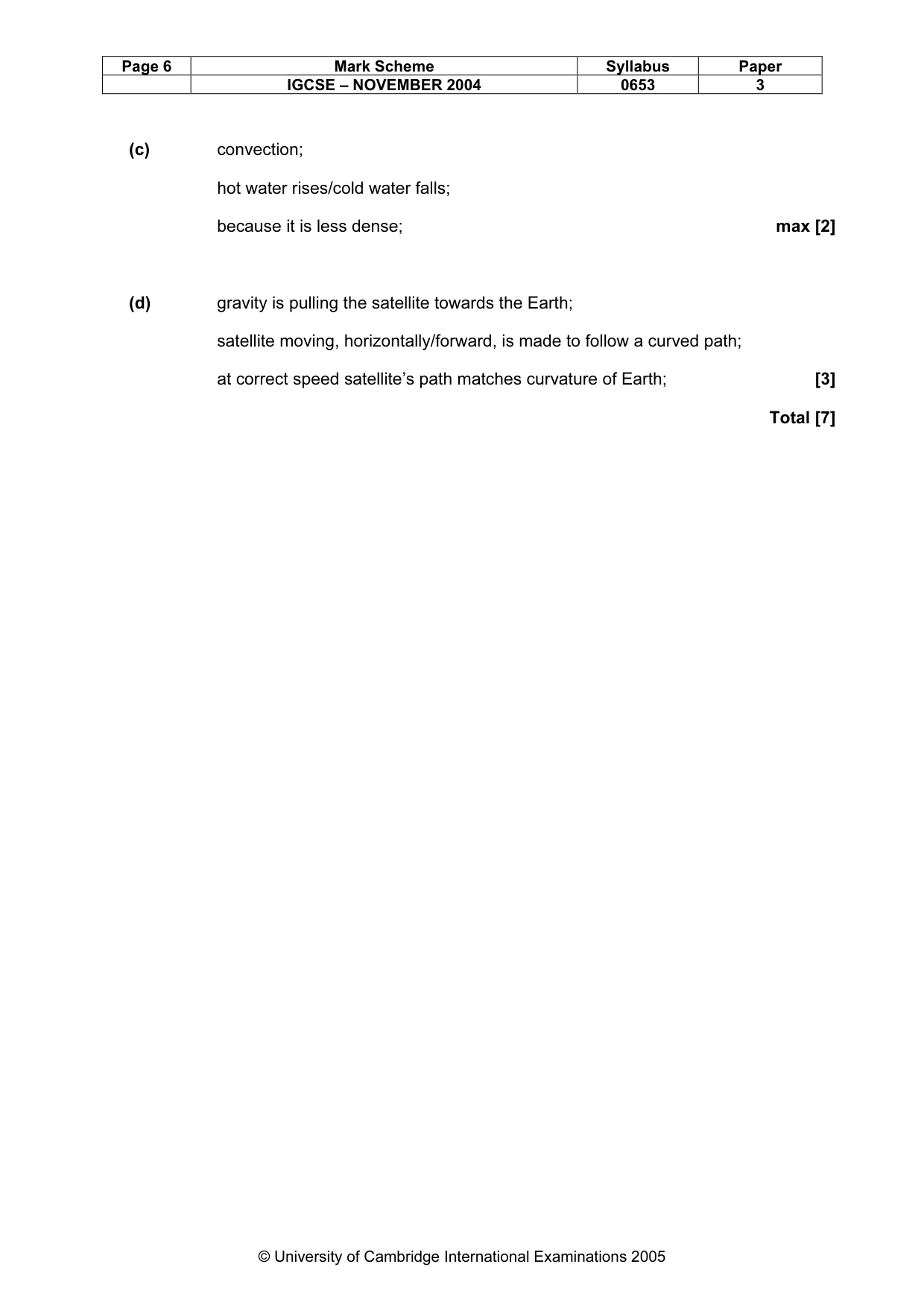 Mark scheme, page 9 of 9