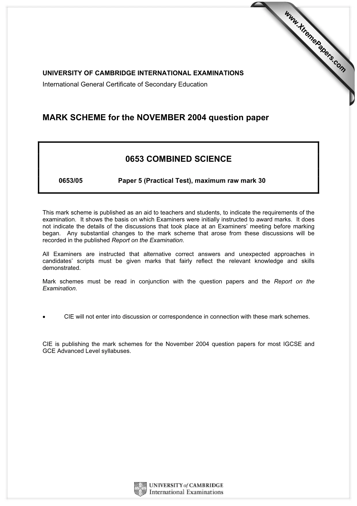 Mark scheme, page 1 of 5