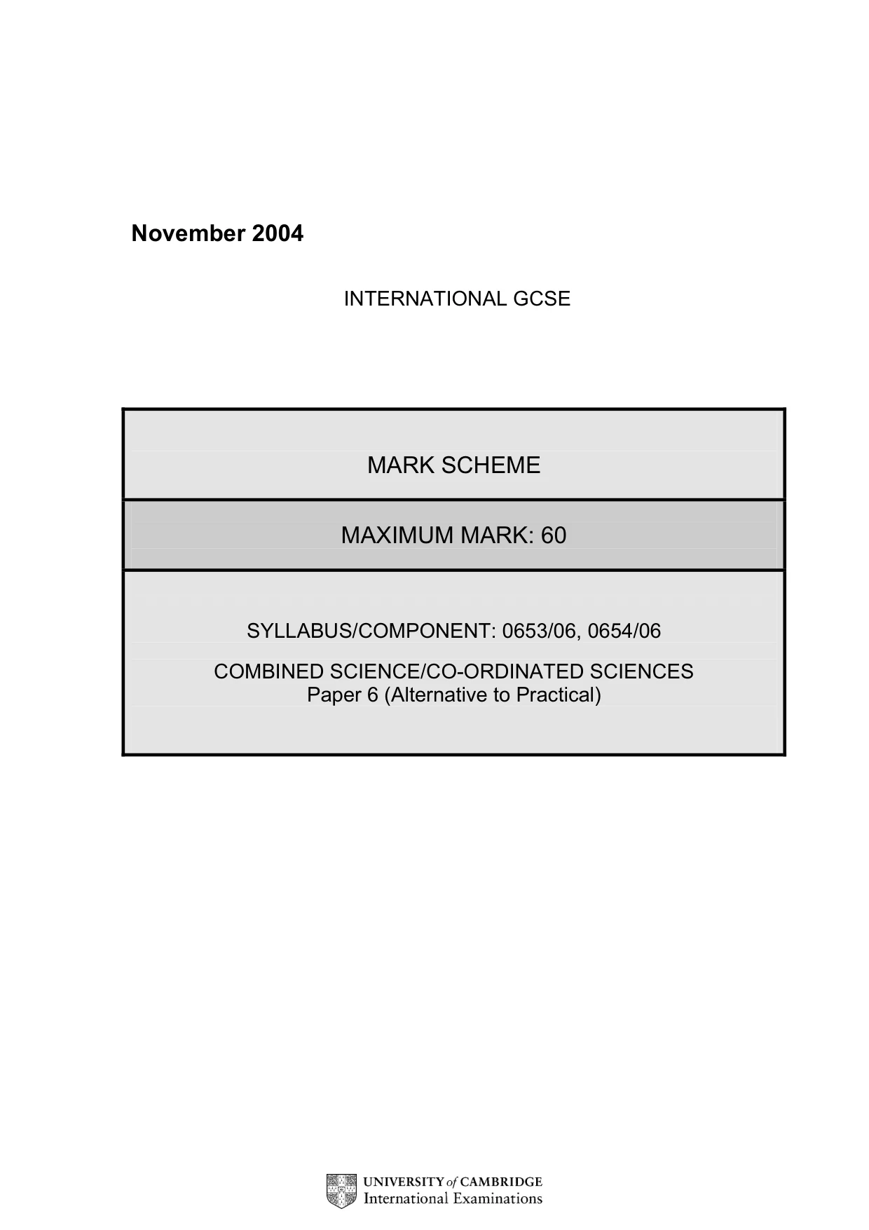 Mark scheme, page 3 of 6