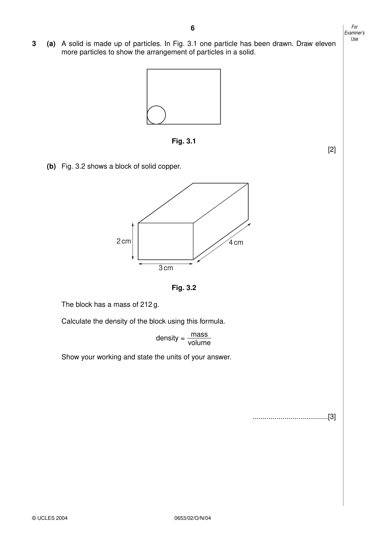 Cambridge IGCSE Science - Combined 0653 2004 Oct/Nov Paper 2 · Variant 1 question paper, page 6 of 20