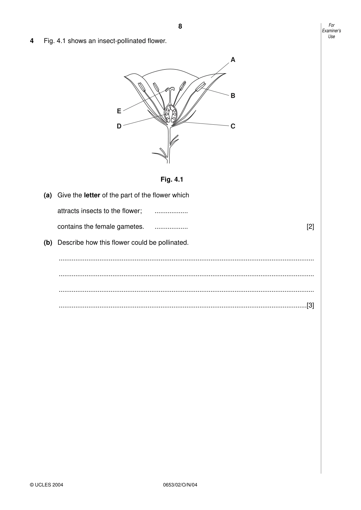 Cambridge IGCSE Science - Combined 0653 2004 Oct/Nov Paper 2 · Variant 1 question paper, page 8 of 20