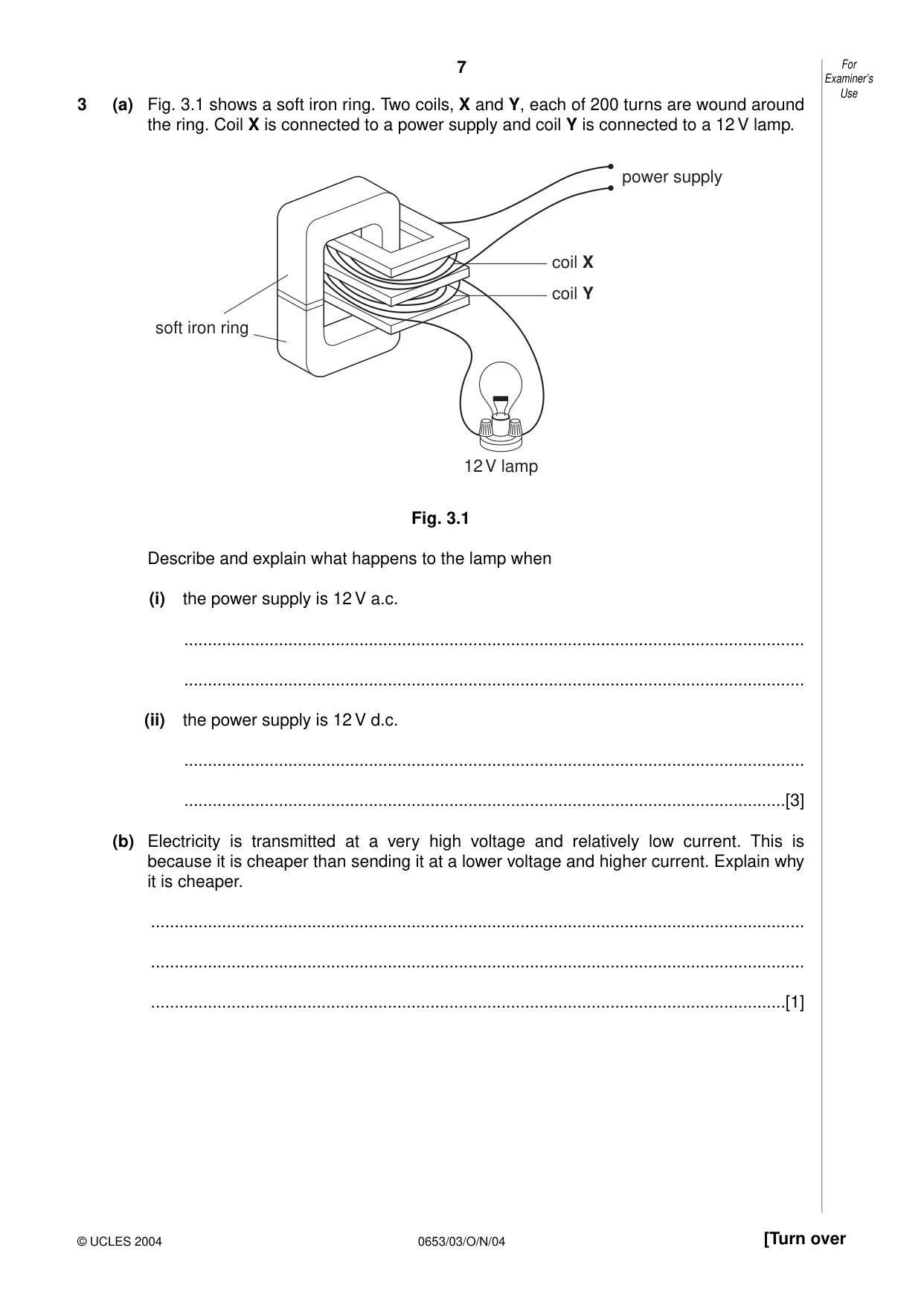 Cambridge IGCSE Science - Combined 0653 2004 Oct/Nov Paper 3 · Variant 1 question paper, page 7 of 20