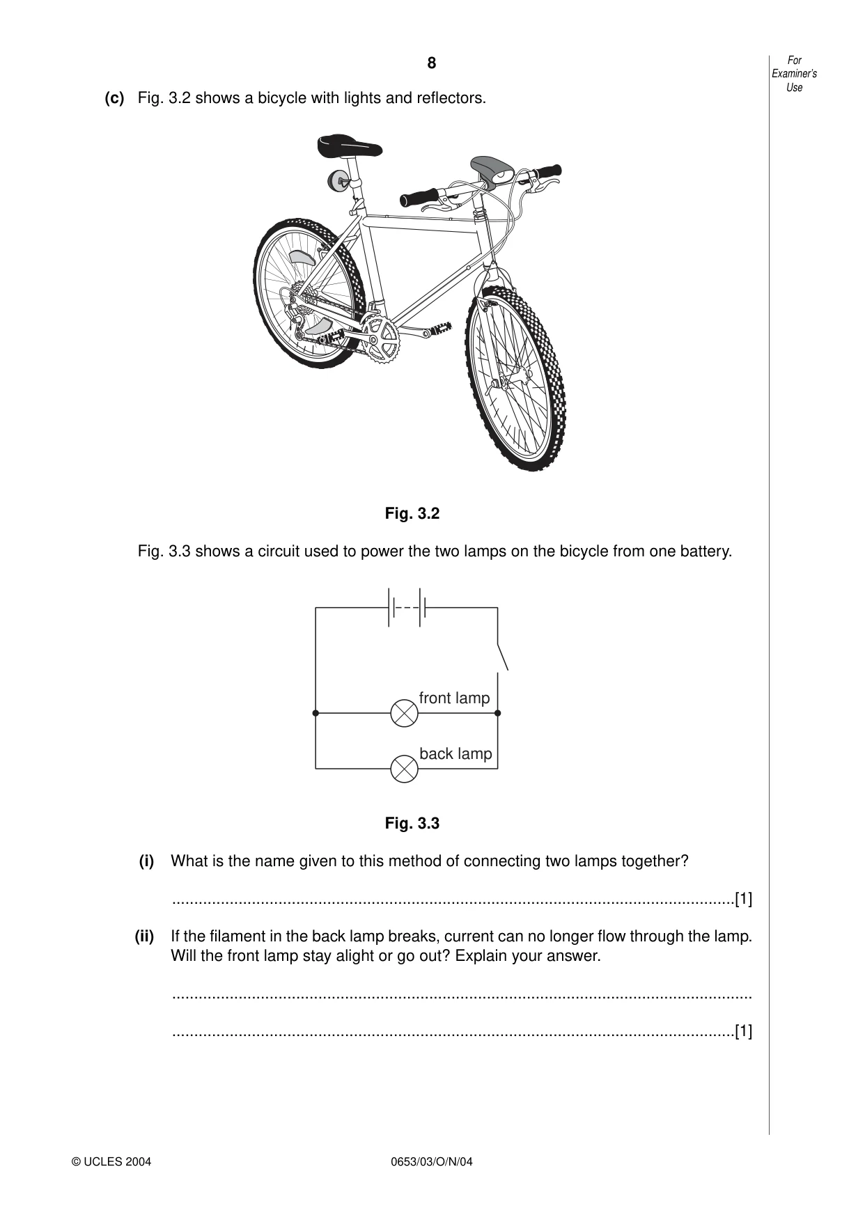 Cambridge IGCSE Science - Combined 0653 2004 Oct/Nov Paper 3 · Variant 1 question paper, page 8 of 20