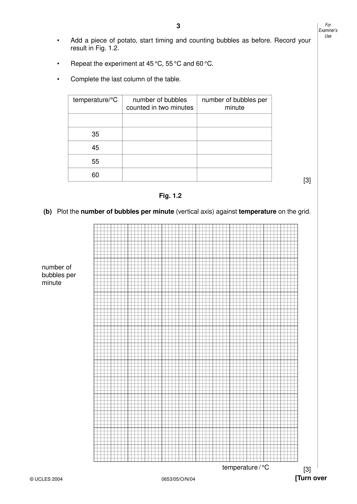 Cambridge IGCSE Science - Combined 0653 2004 Oct/Nov Paper 5 · Variant 1 question paper, page 3 of 12