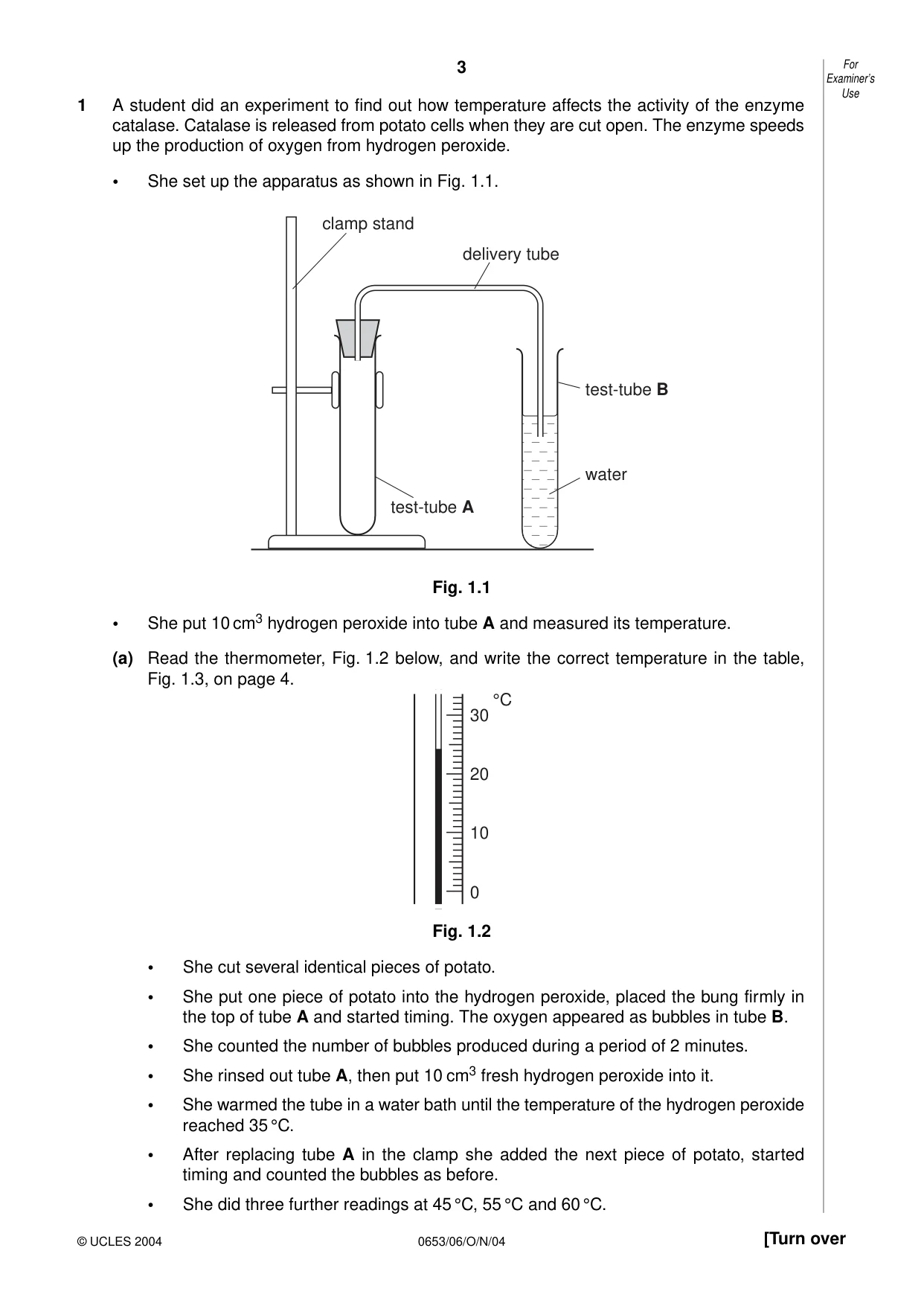 Cambridge IGCSE Science - Combined 0653 2004 Oct/Nov Paper 6 · Variant 1 question paper, page 3 of 16