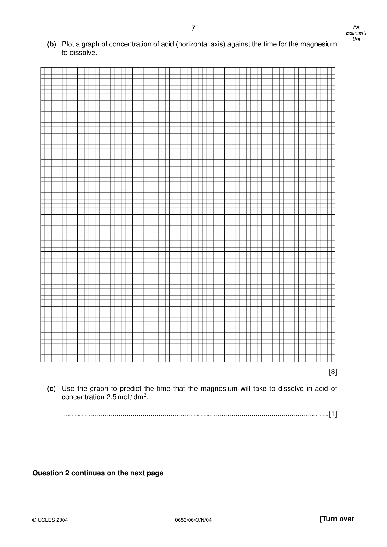 Cambridge IGCSE Science - Combined 0653 2004 Oct/Nov Paper 6 · Variant 1 question paper, page 7 of 16