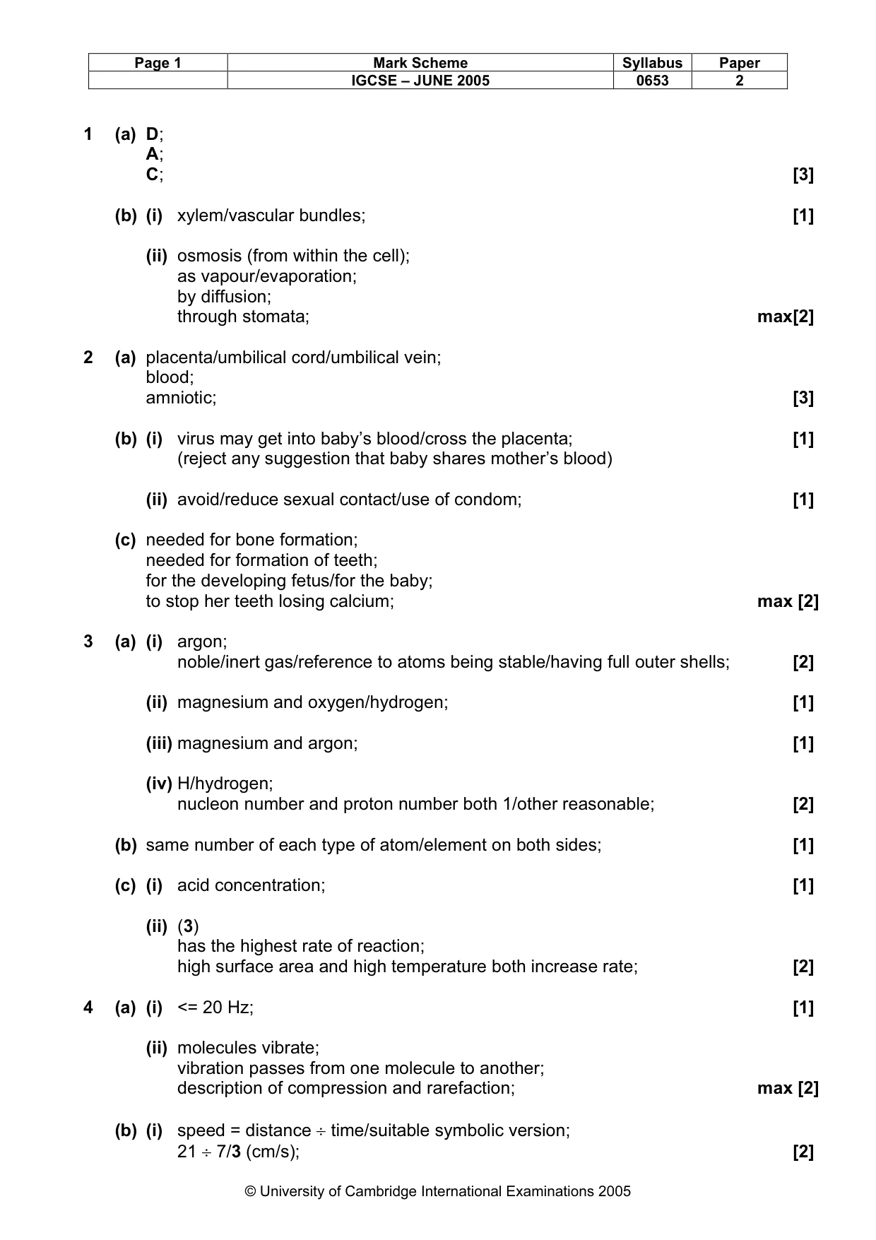 Mark scheme, page 4 of 6