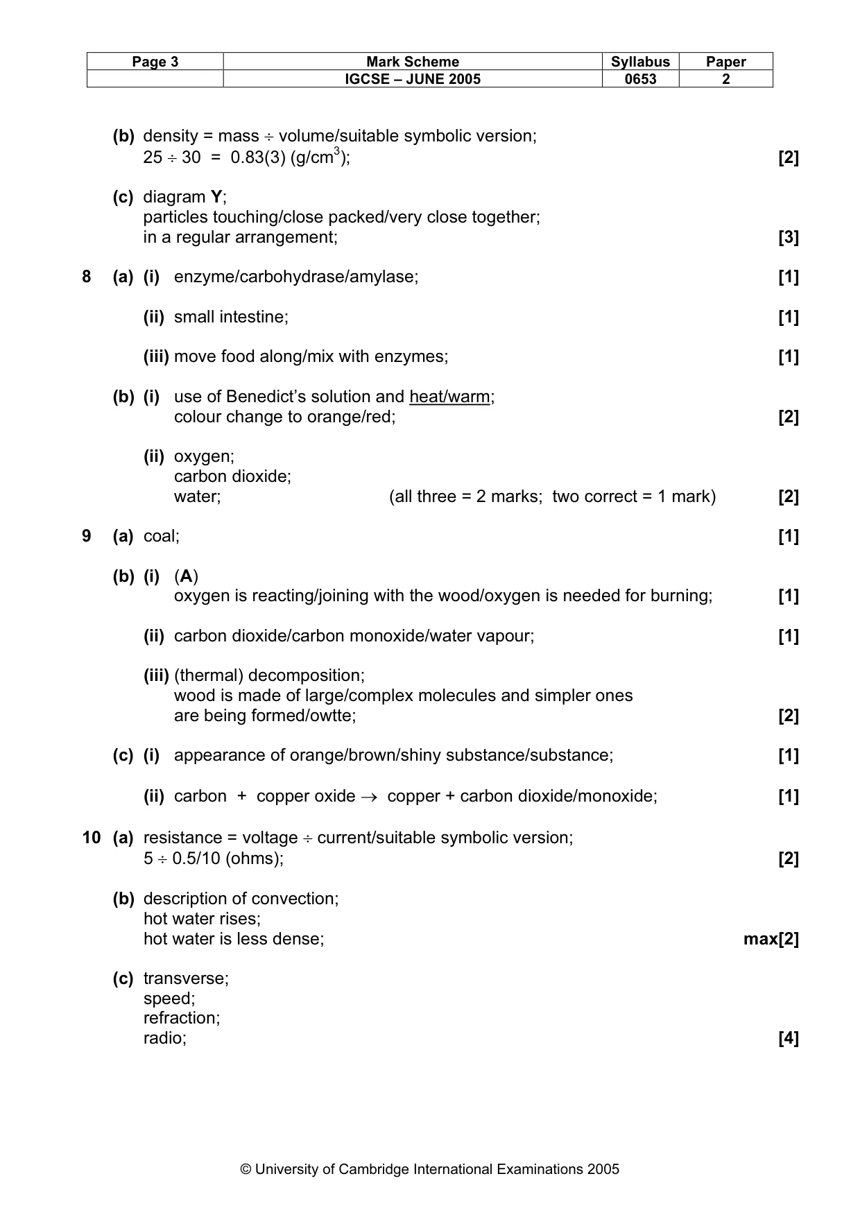 Mark scheme, page 6 of 6