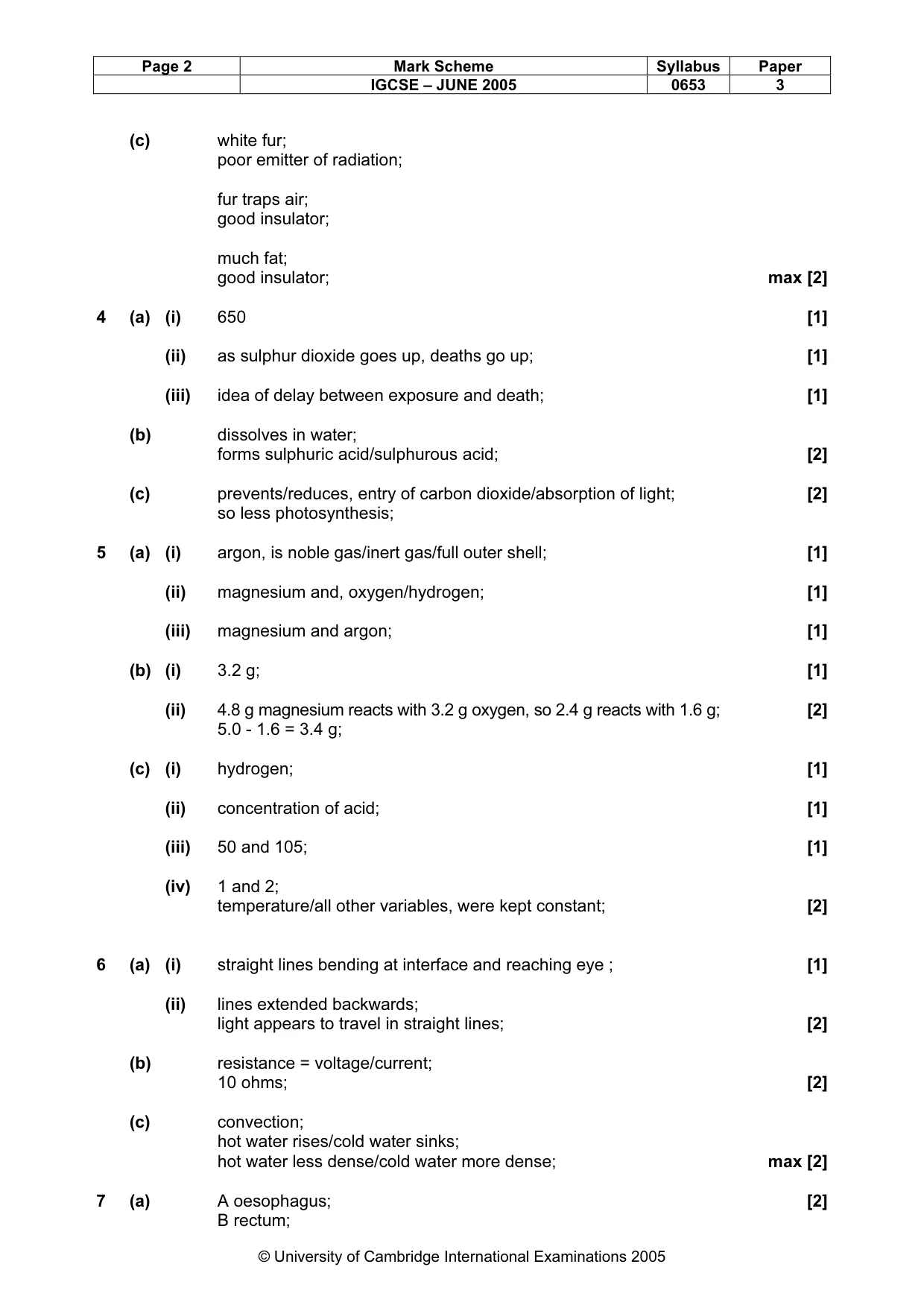 Mark scheme, page 5 of 6