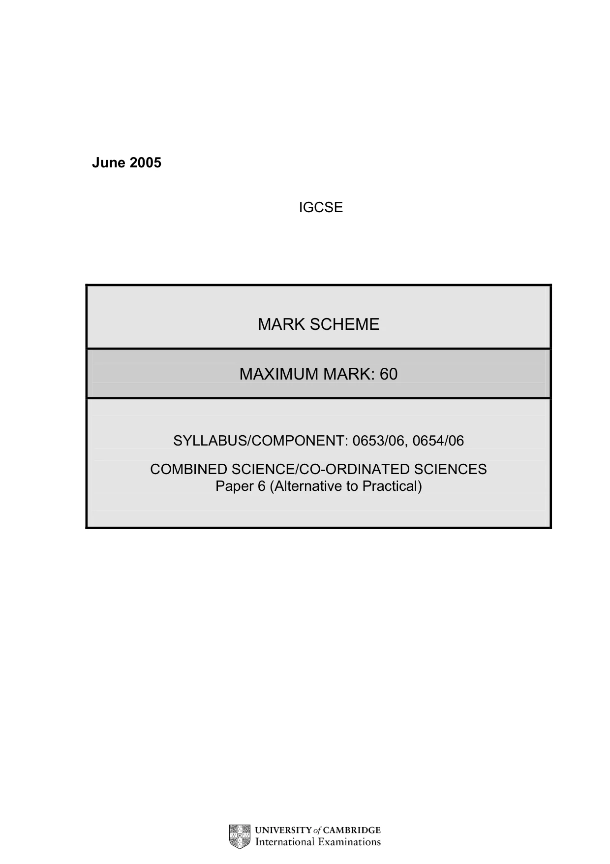 Mark scheme, page 3 of 6