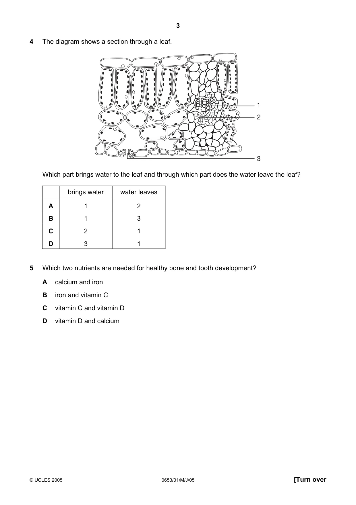 Cambridge IGCSE Science - Combined 0653 2005 May/June Paper 1 · Variant 1 question paper, page 3 of 20