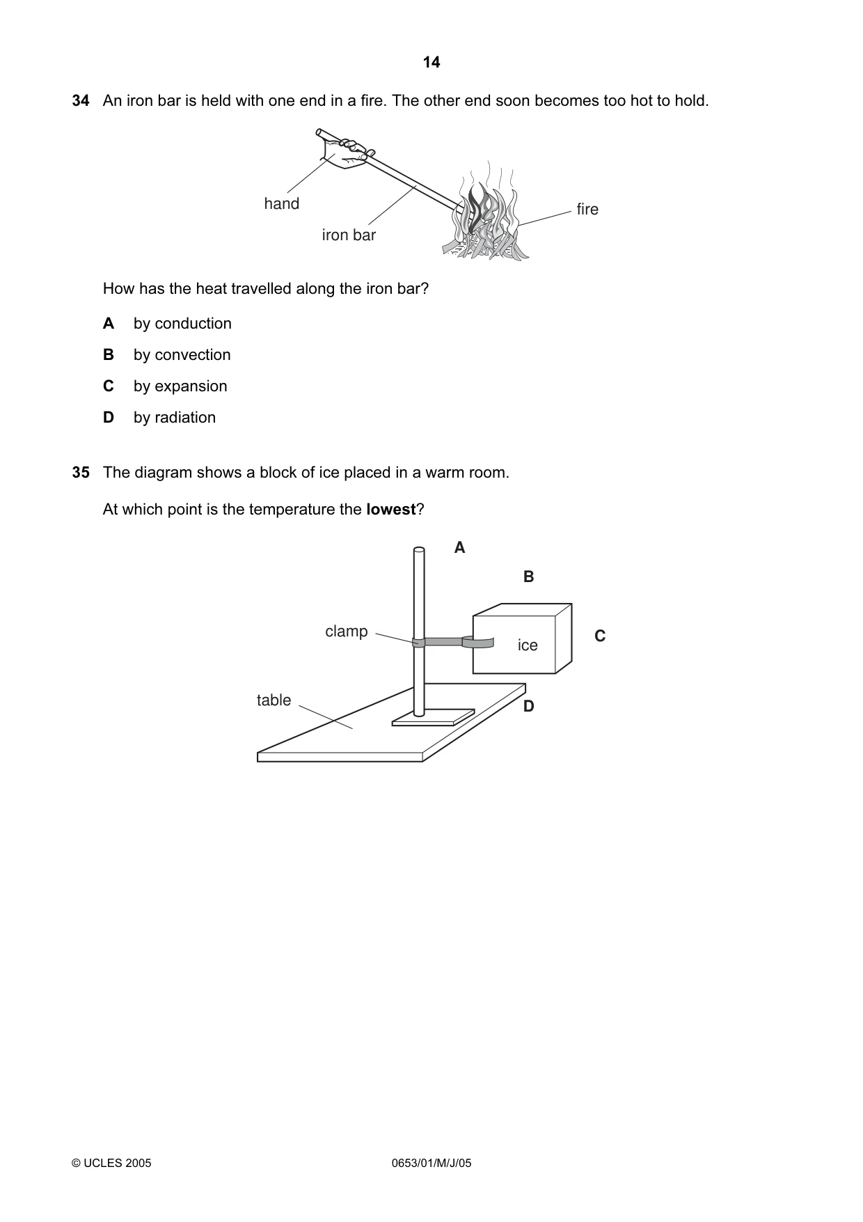Cambridge IGCSE Science - Combined 0653 2005 May/June Paper 1 · Variant 1 question paper, page 14 of 20