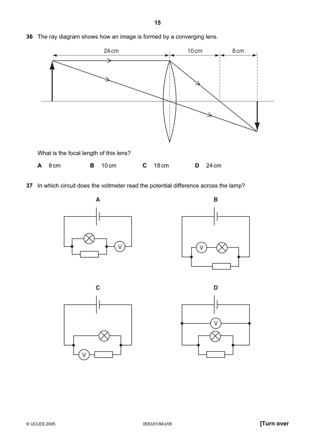 Cambridge IGCSE Science - Combined 0653 2005 May/June Paper 1 · Variant 1 question paper, page 15 of 20
