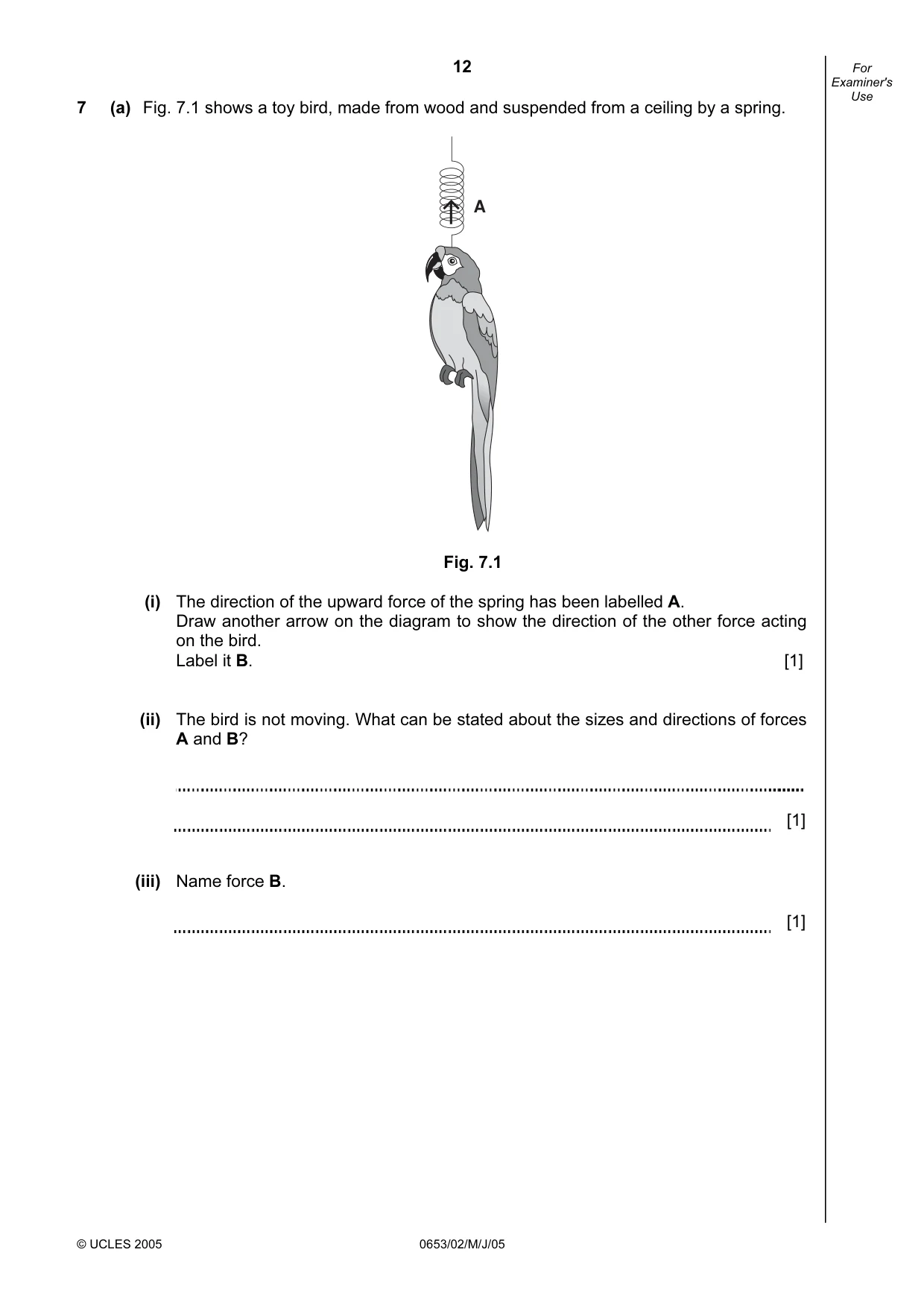 Cambridge IGCSE Science - Combined 0653 2005 May/June Paper 2 · Variant 1 question paper, page 12 of 20