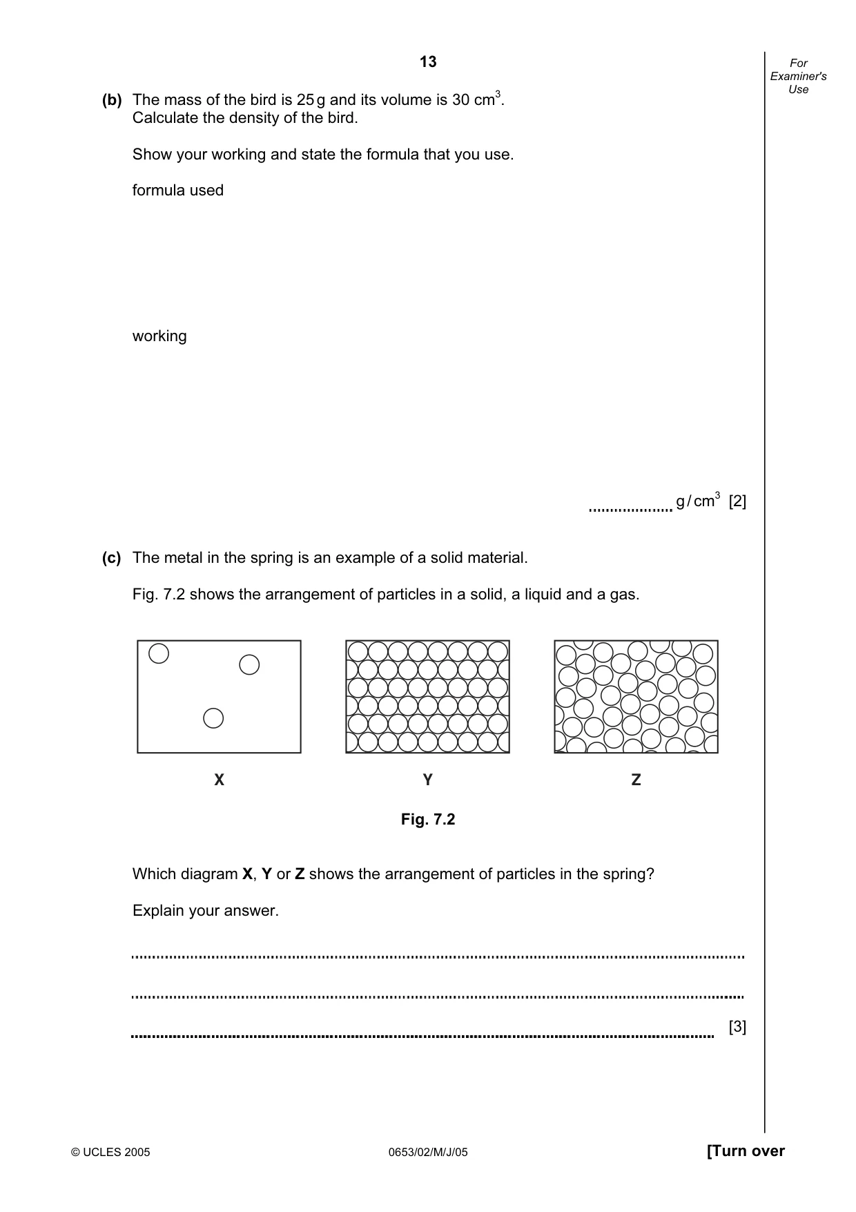 Cambridge IGCSE Science - Combined 0653 2005 May/June Paper 2 · Variant 1 question paper, page 13 of 20