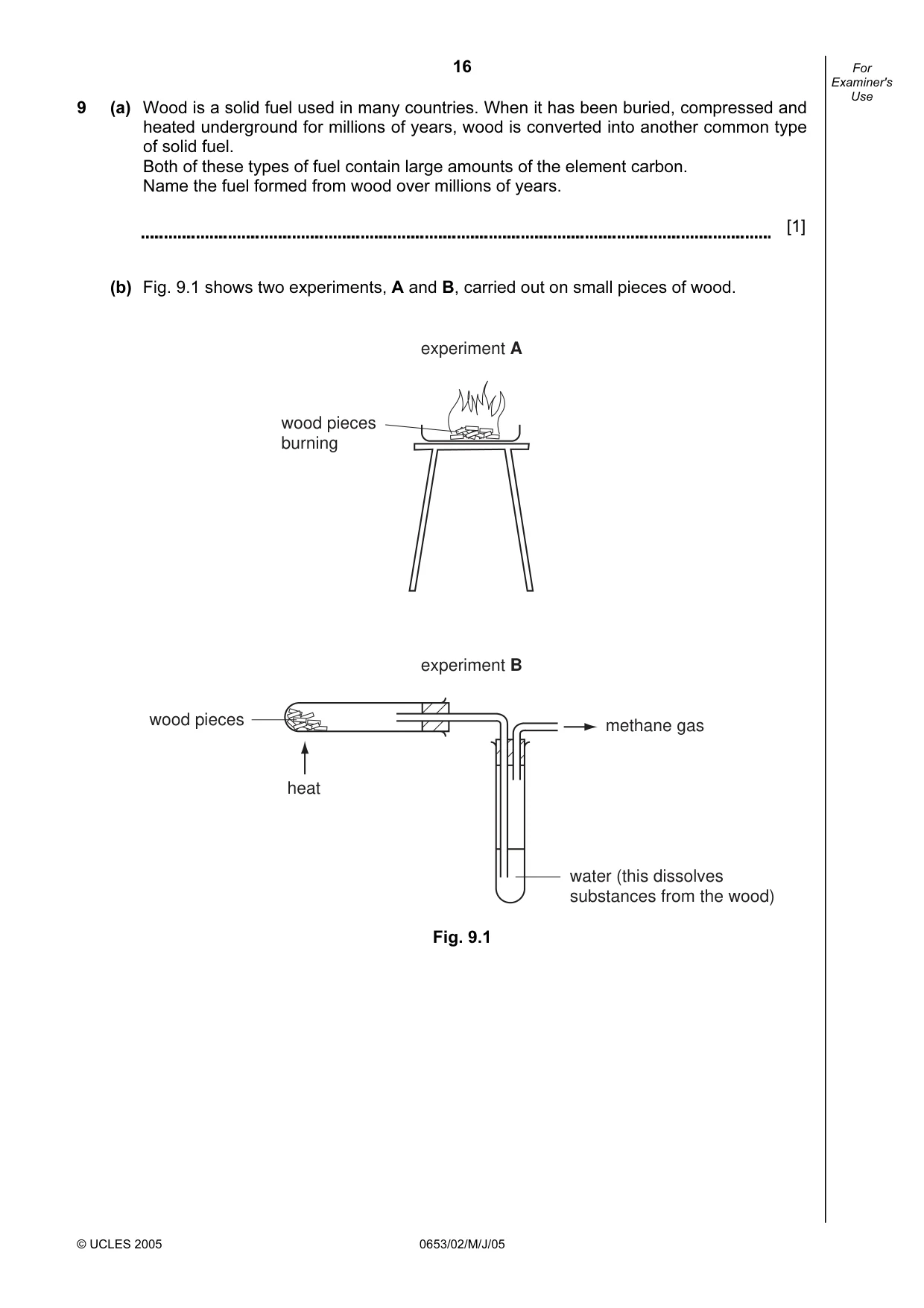 Cambridge IGCSE Science - Combined 0653 2005 May/June Paper 2 · Variant 1 question paper, page 16 of 20