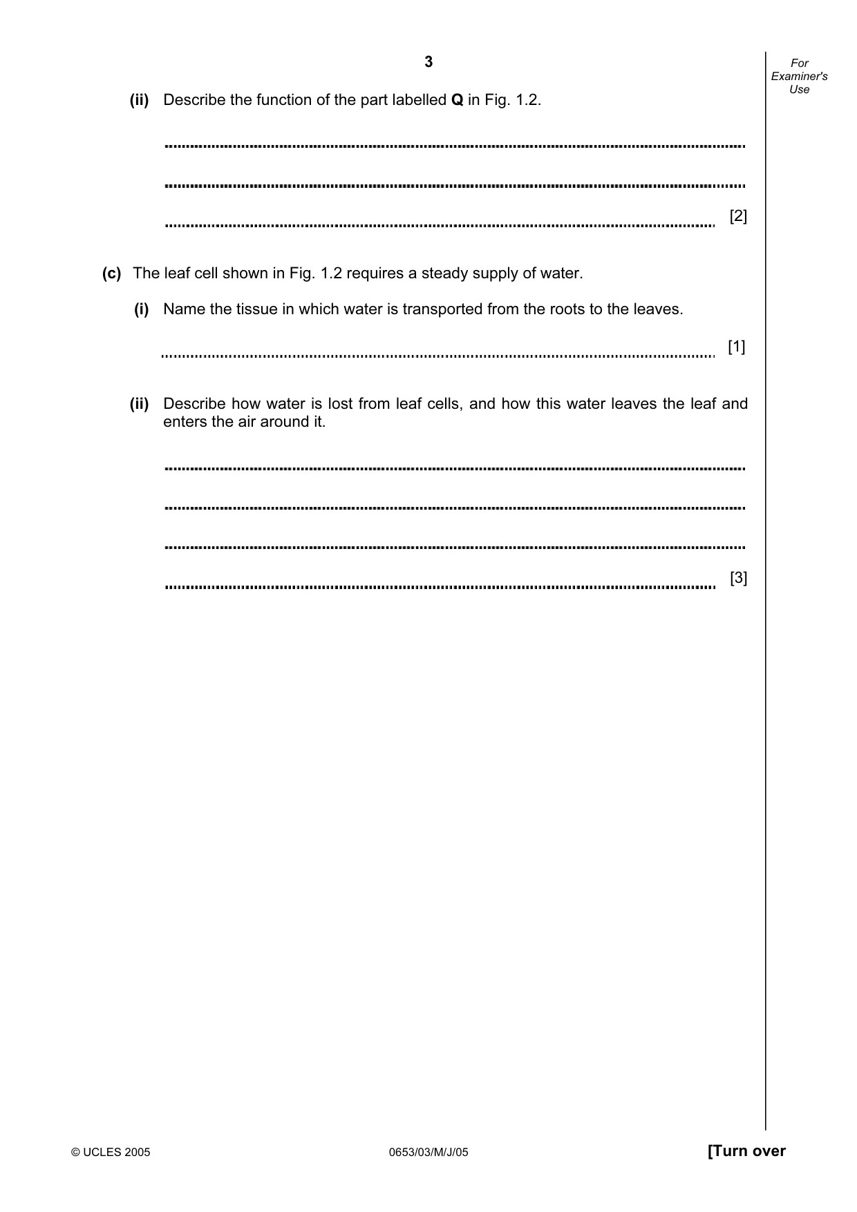 Cambridge IGCSE Science - Combined 0653 2005 May/June Paper 3 · Variant 1 question paper, page 3 of 20