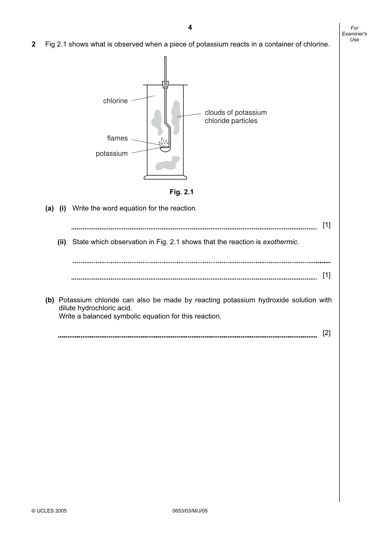 Cambridge IGCSE Science - Combined 0653 2005 May/June Paper 3 · Variant 1 question paper, page 4 of 20