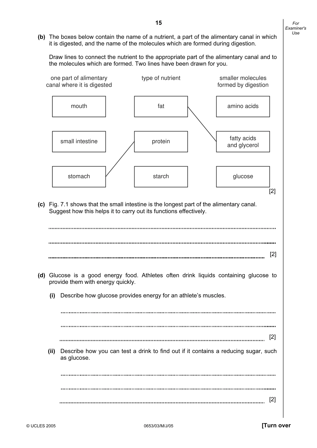 Cambridge IGCSE Science - Combined 0653 2005 May/June Paper 3 · Variant 1 question paper, page 15 of 20