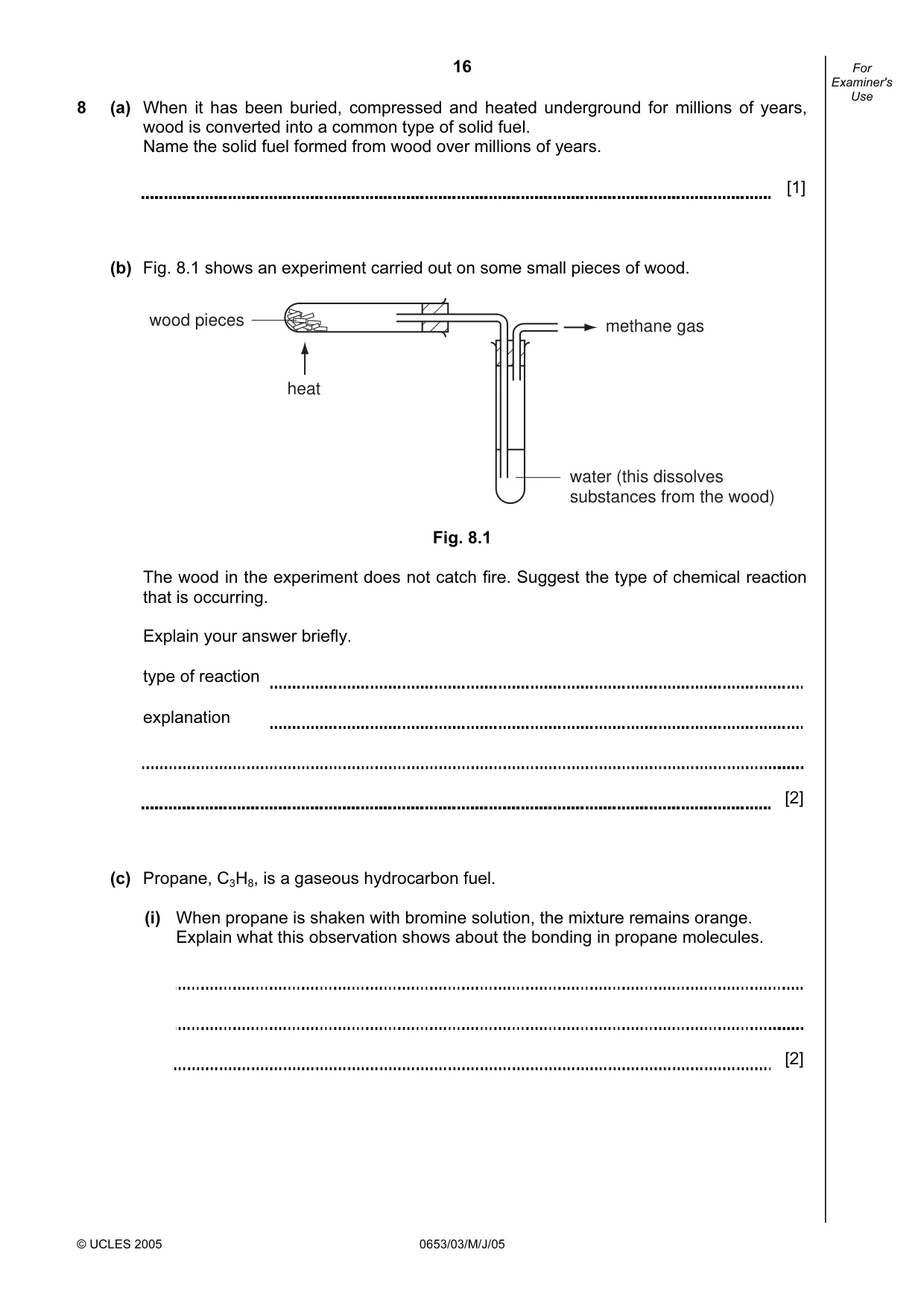 Cambridge IGCSE Science - Combined 0653 2005 May/June Paper 3 · Variant 1 question paper, page 16 of 20