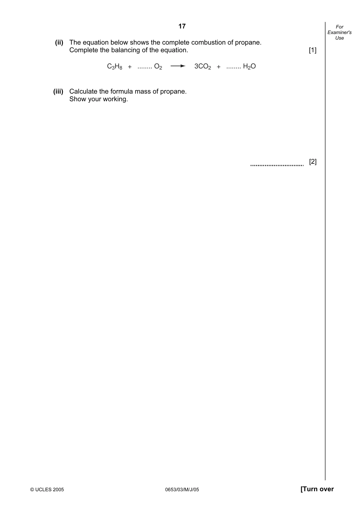 Cambridge IGCSE Science - Combined 0653 2005 May/June Paper 3 · Variant 1 question paper, page 17 of 20