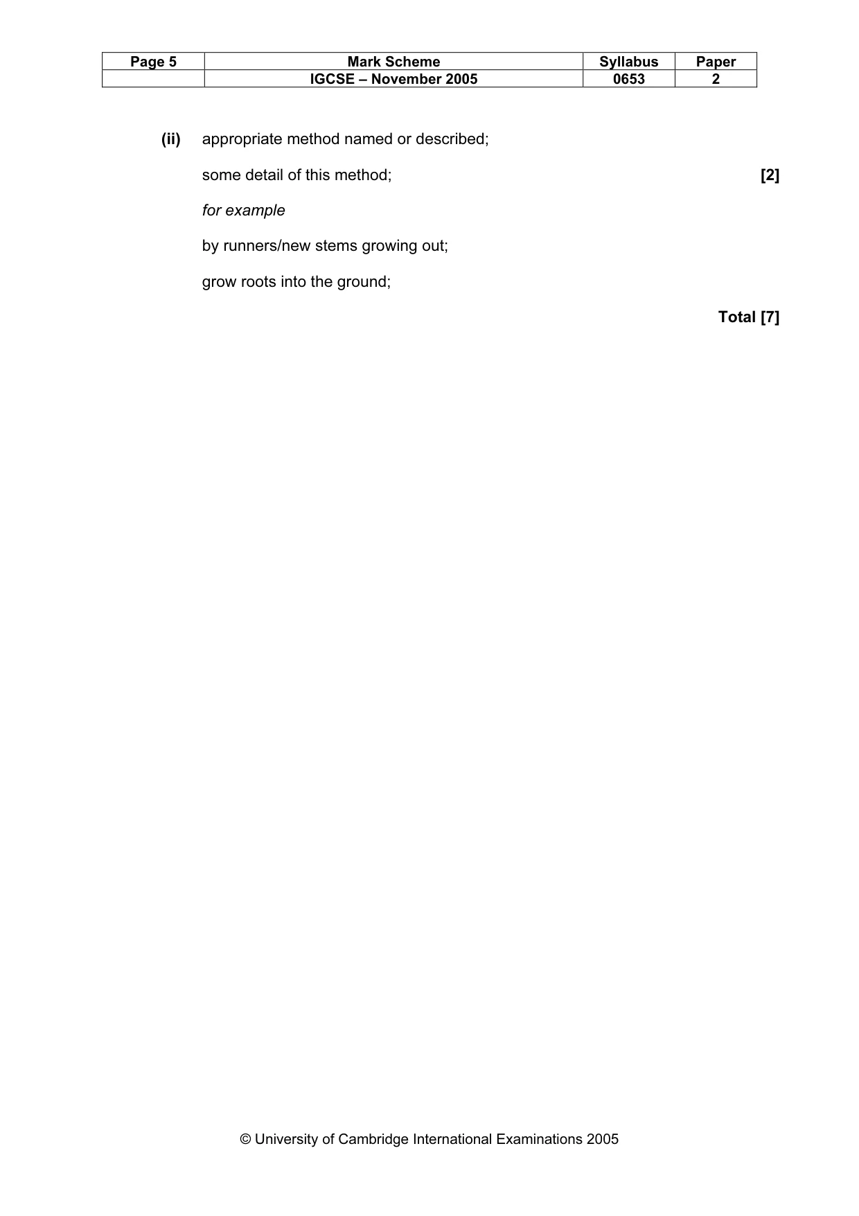 Mark scheme, page 6 of 6