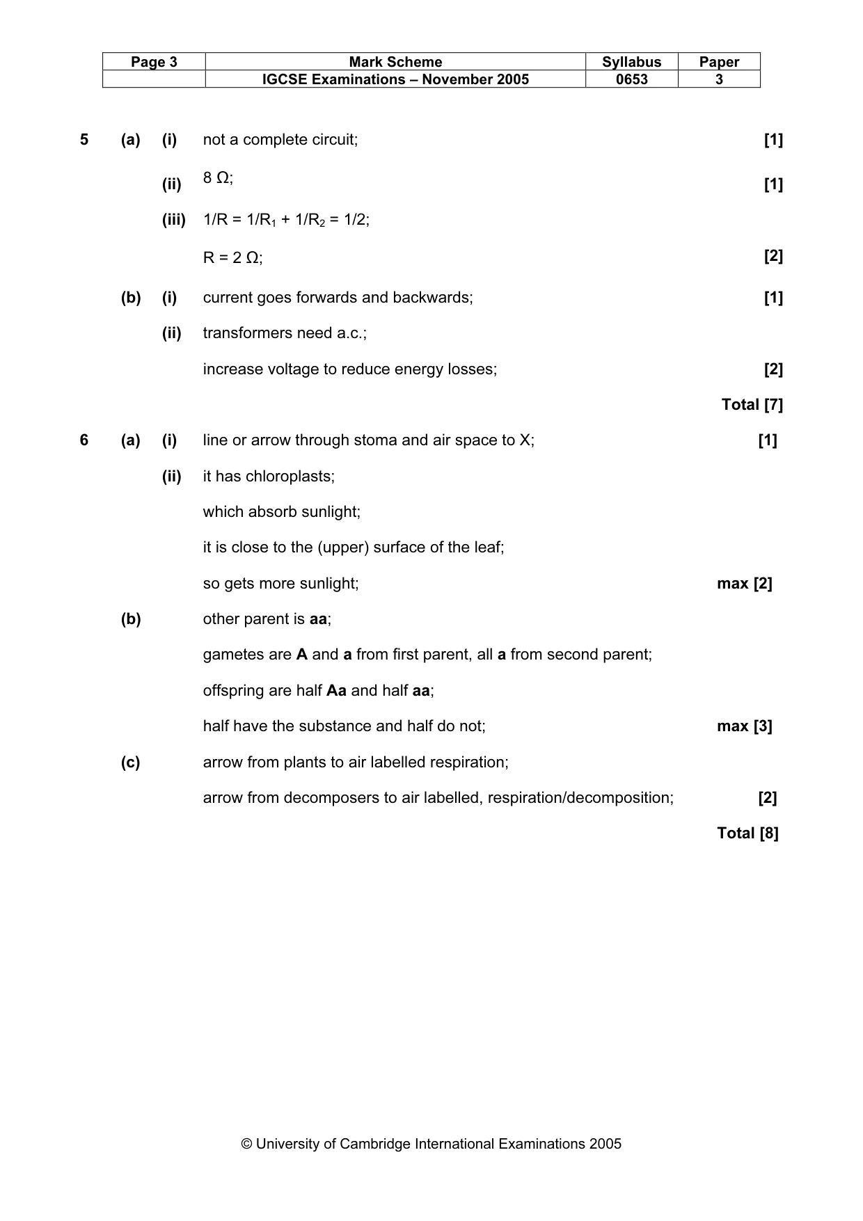 Mark scheme, page 4 of 7