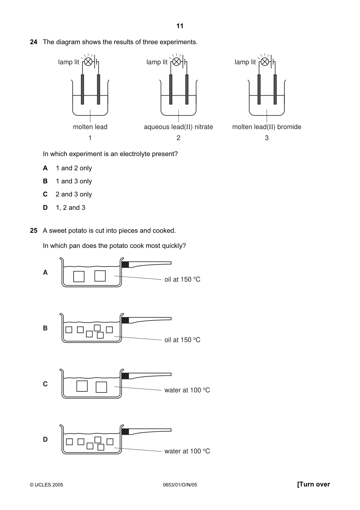 Cambridge IGCSE Science - Combined 0653 2005 Oct/Nov Paper 1 · Variant 1 question paper, page 11 of 20