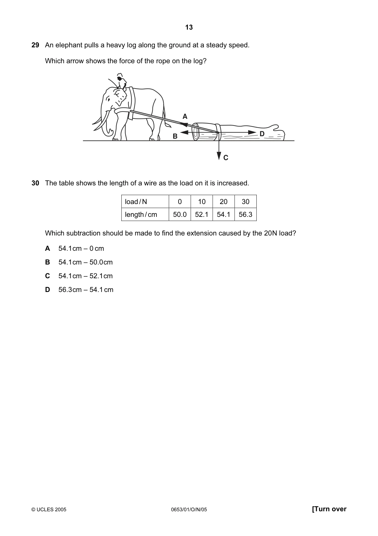 Cambridge IGCSE Science - Combined 0653 2005 Oct/Nov Paper 1 · Variant 1 question paper, page 13 of 20