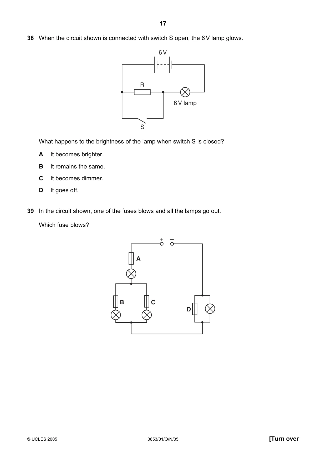 Cambridge IGCSE Science - Combined 0653 2005 Oct/Nov Paper 1 · Variant 1 question paper, page 17 of 20