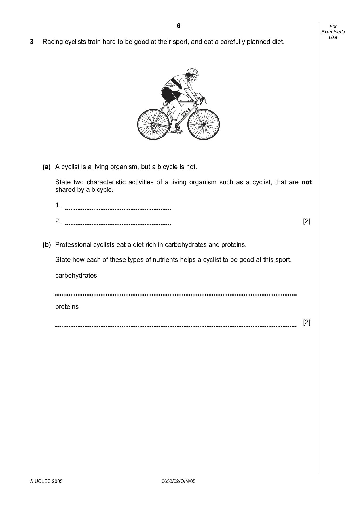 Cambridge IGCSE Science - Combined 0653 2005 Oct/Nov Paper 2 · Variant 1 question paper, page 6 of 20