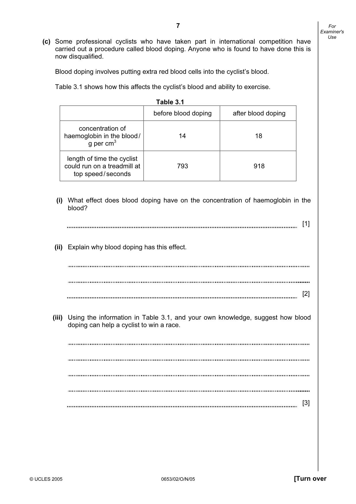 Cambridge IGCSE Science - Combined 0653 2005 Oct/Nov Paper 2 · Variant 1 question paper, page 7 of 20
