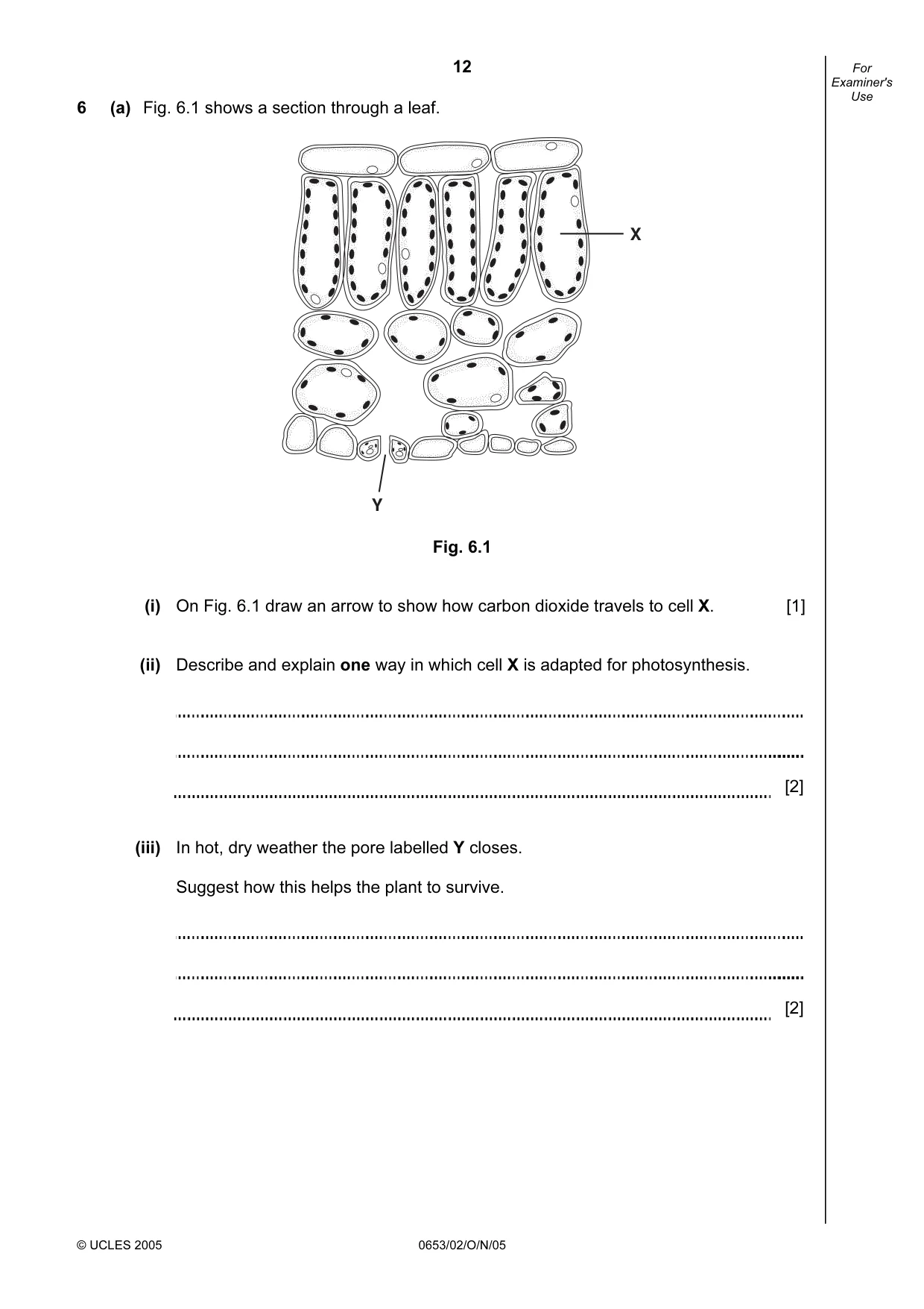 Cambridge IGCSE Science - Combined 0653 2005 Oct/Nov Paper 2 · Variant 1 question paper, page 12 of 20