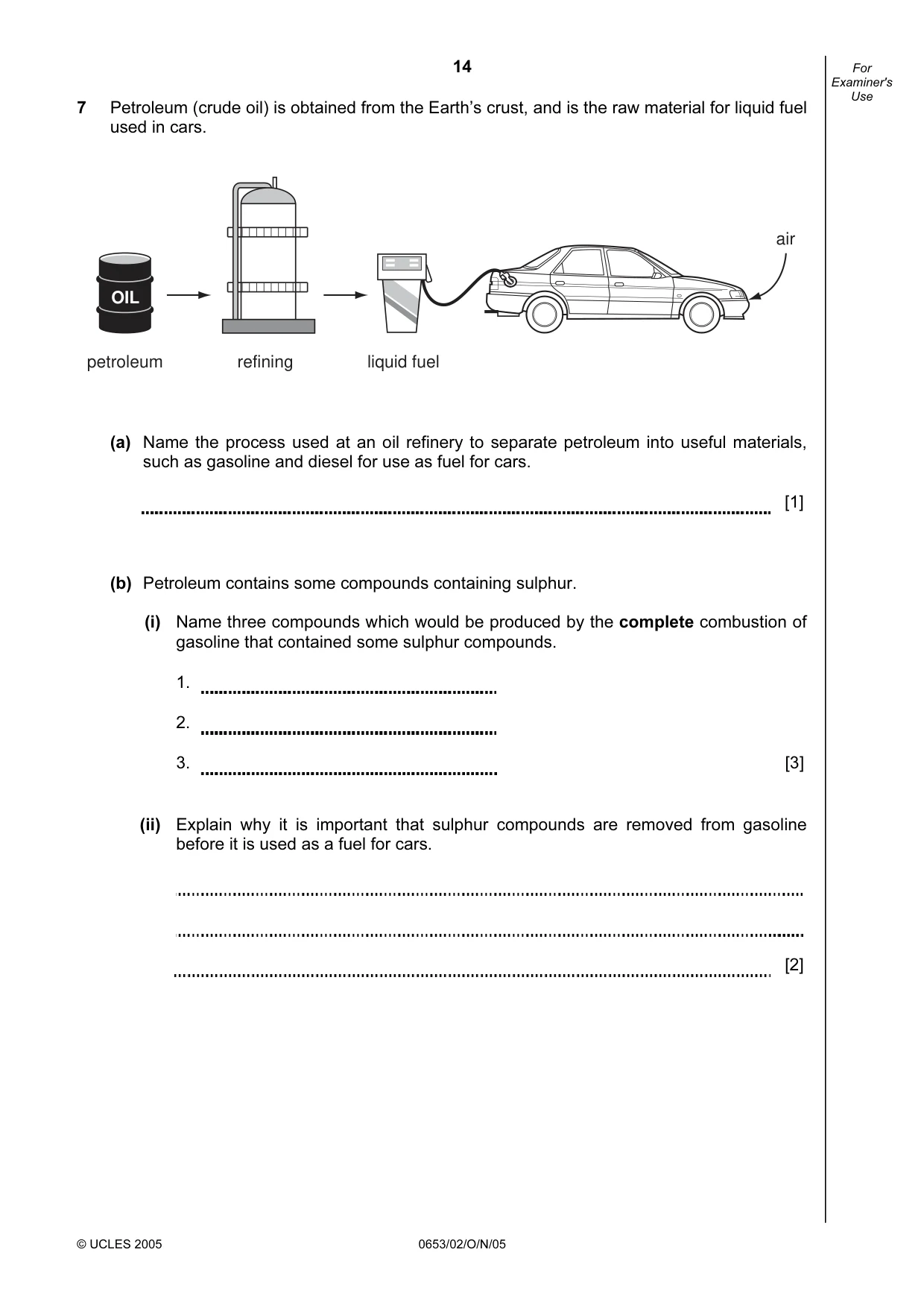Cambridge IGCSE Science - Combined 0653 2005 Oct/Nov Paper 2 · Variant 1 question paper, page 14 of 20