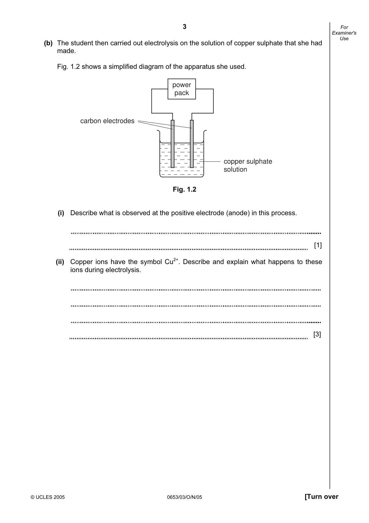 Cambridge IGCSE Science - Combined 0653 2005 Oct/Nov Paper 3 · Variant 1 question paper, page 3 of 20