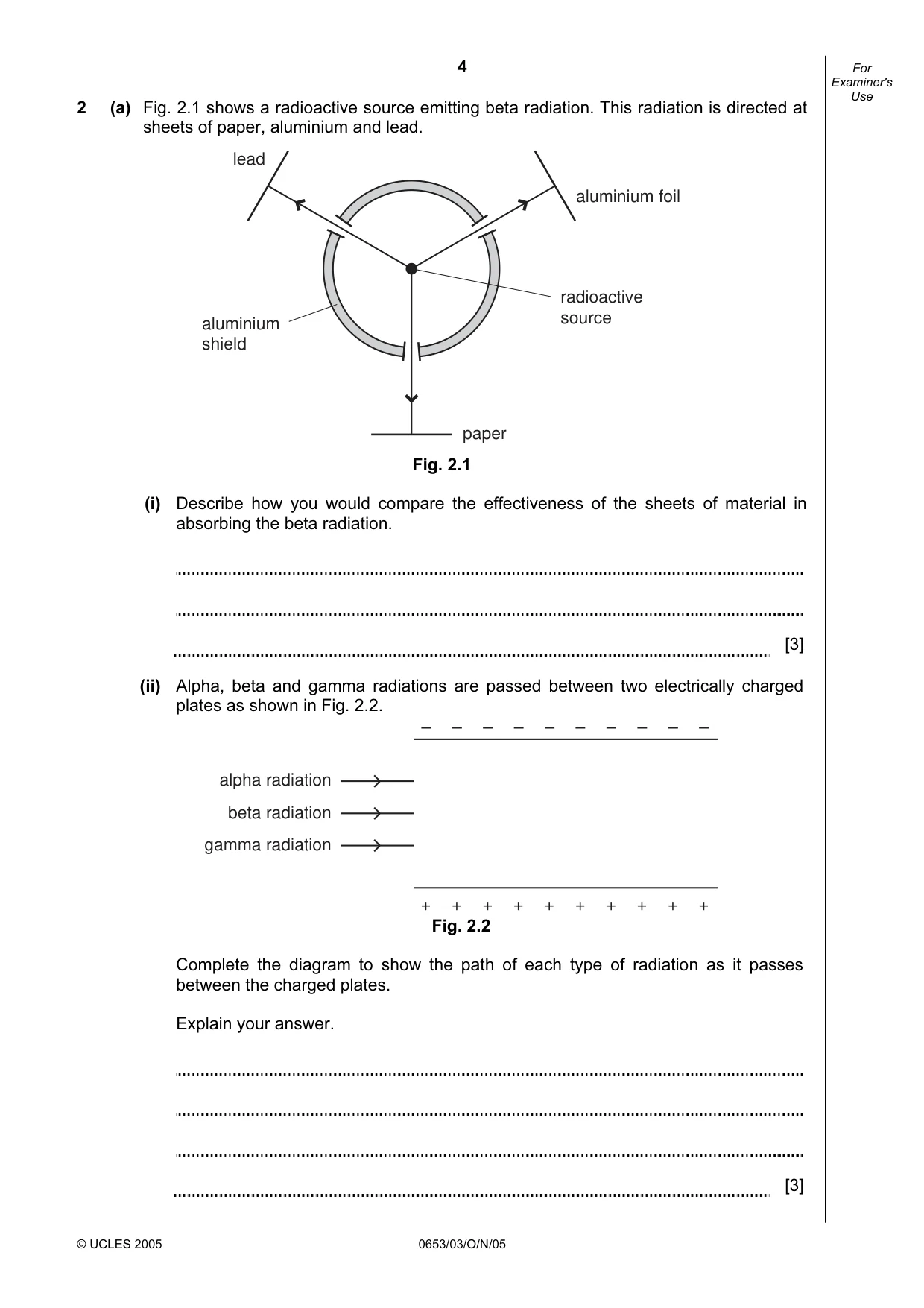 Cambridge IGCSE Science - Combined 0653 2005 Oct/Nov Paper 3 · Variant 1 question paper, page 4 of 20