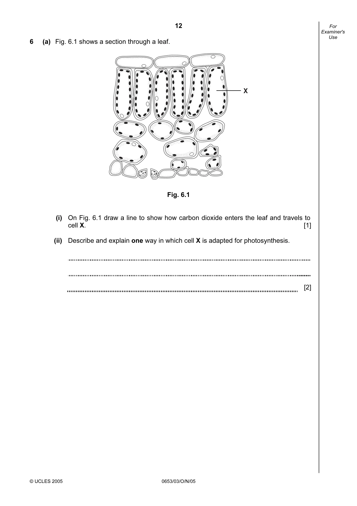 Cambridge IGCSE Science - Combined 0653 2005 Oct/Nov Paper 3 · Variant 1 question paper, page 12 of 20