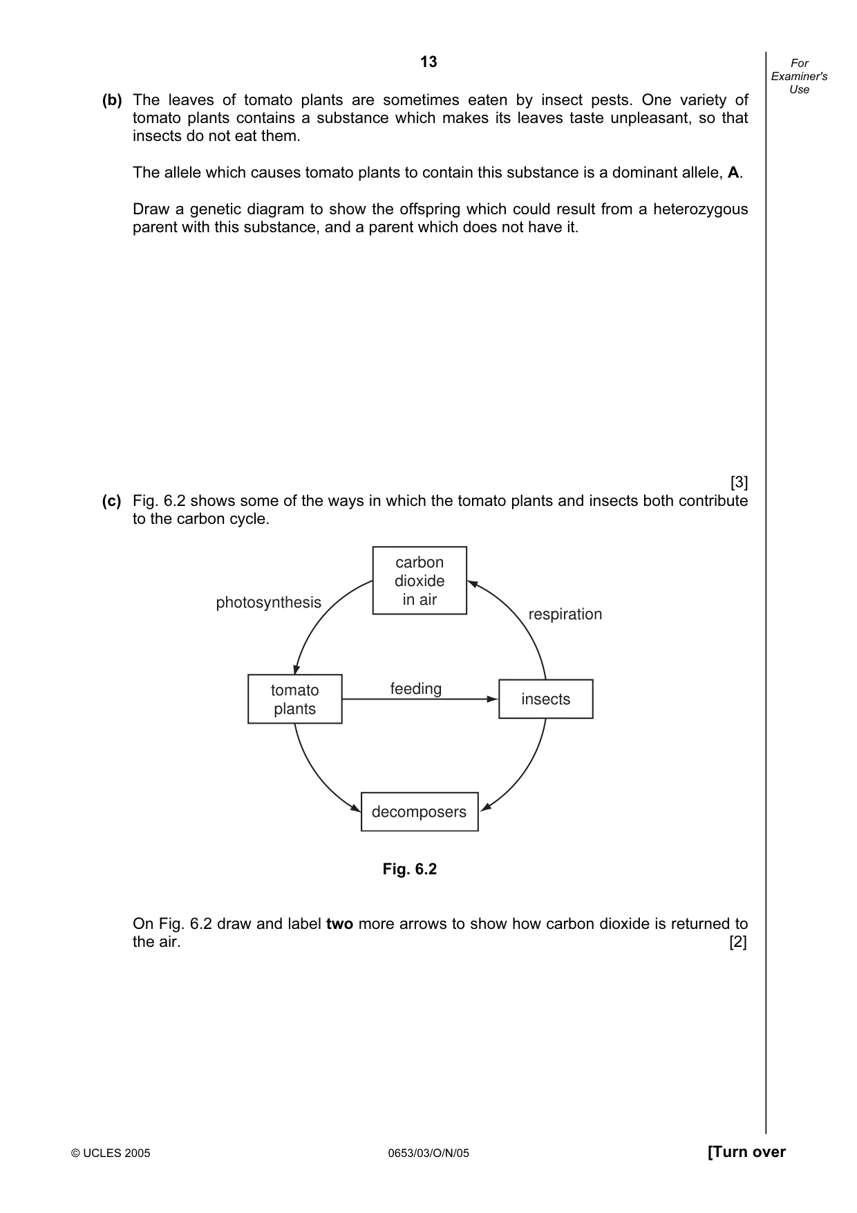 Cambridge IGCSE Science - Combined 0653 2005 Oct/Nov Paper 3 · Variant 1 question paper, page 13 of 20