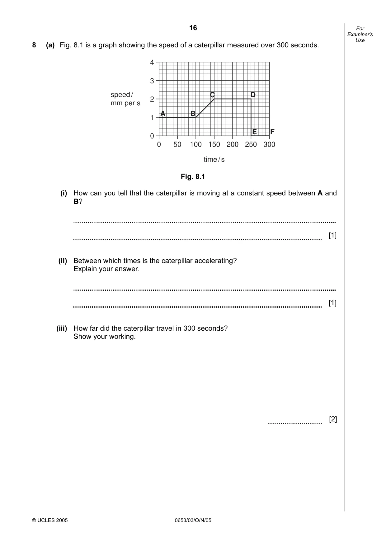 Cambridge IGCSE Science - Combined 0653 2005 Oct/Nov Paper 3 · Variant 1 question paper, page 16 of 20