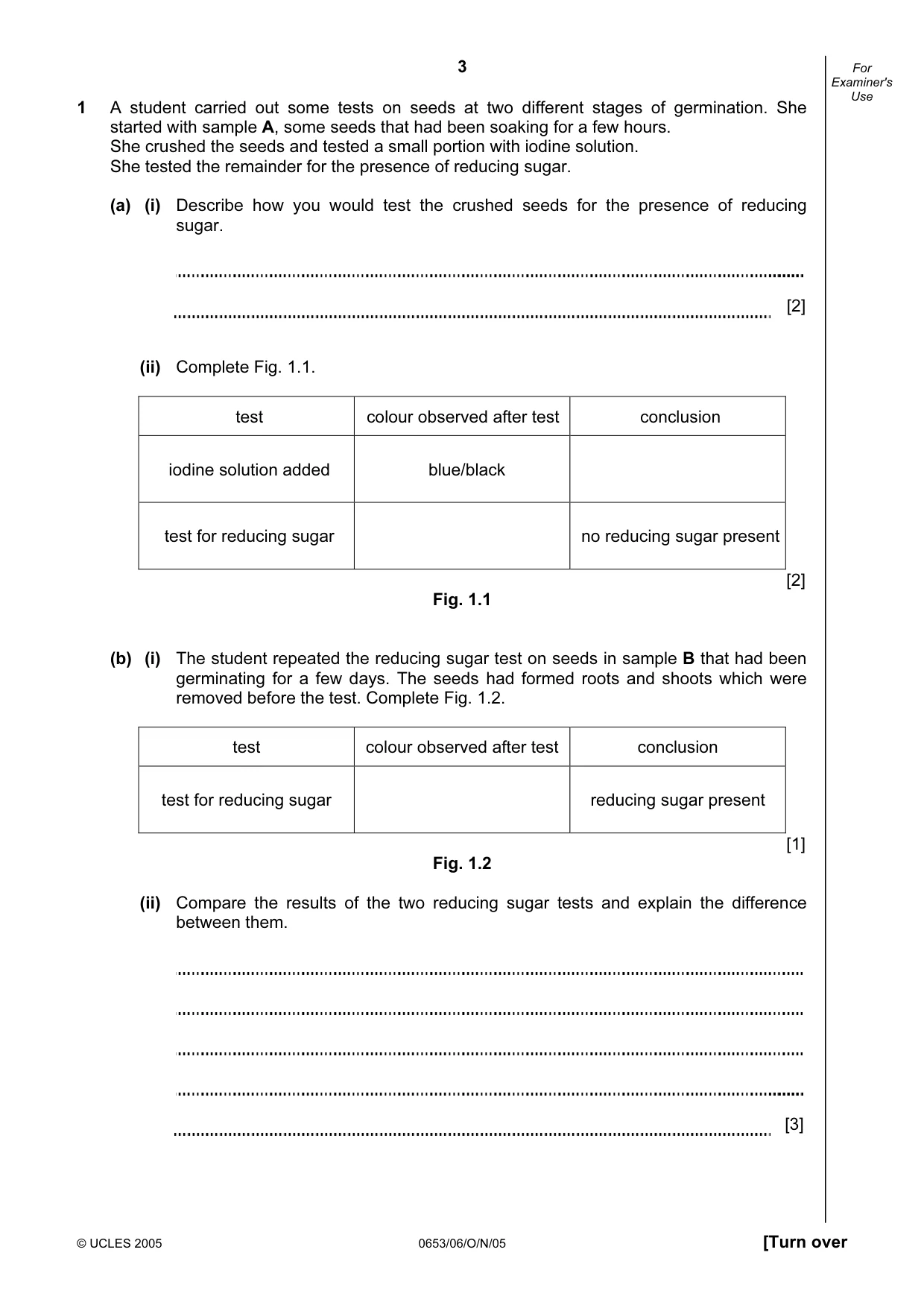 Cambridge IGCSE Science - Combined 0653 2005 Oct/Nov Paper 6 · Variant 1 question paper, page 3 of 16
