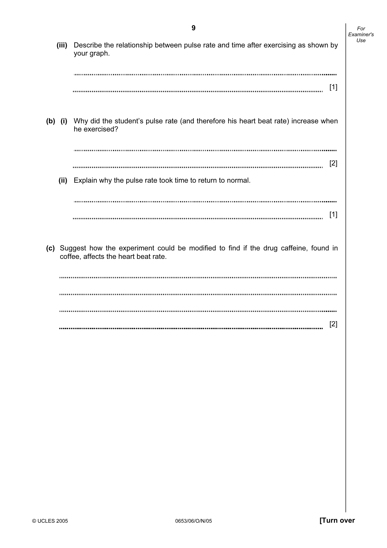 Cambridge IGCSE Science - Combined 0653 2005 Oct/Nov Paper 6 · Variant 1 question paper, page 9 of 16
