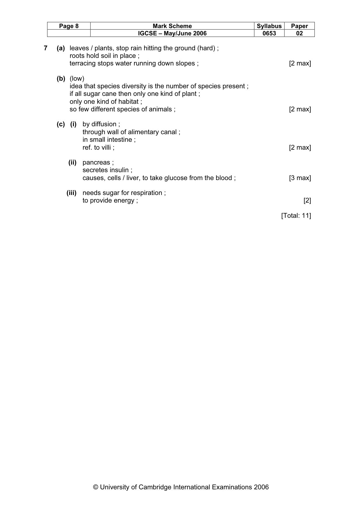 Mark scheme, page 8 of 10